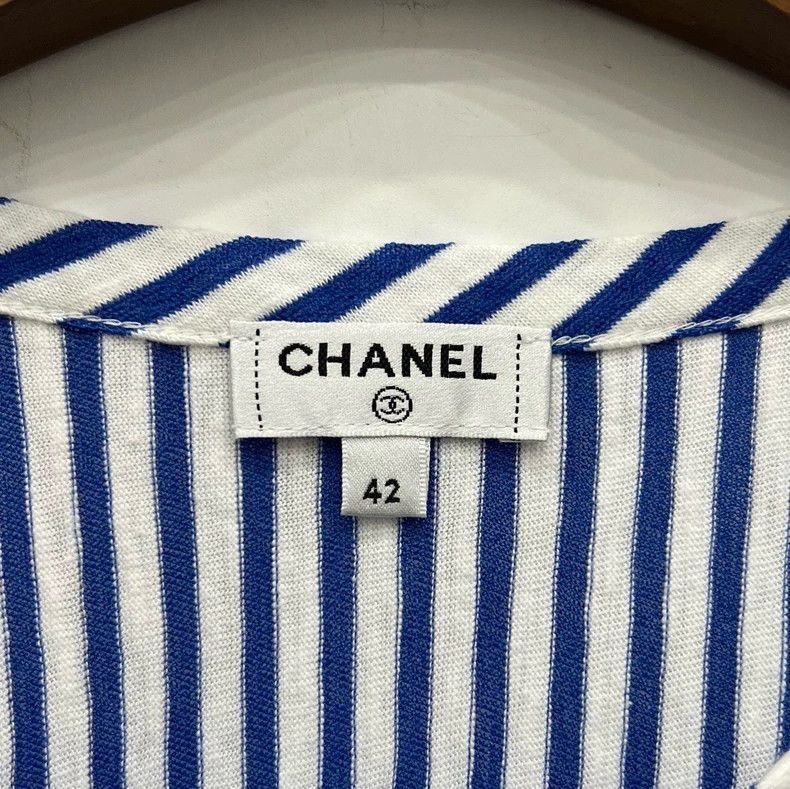 Chanel Chanel Navy blue and white striped drawstring dress Size M / US 6-8 / IT 42-44 - 5 Thumbnail