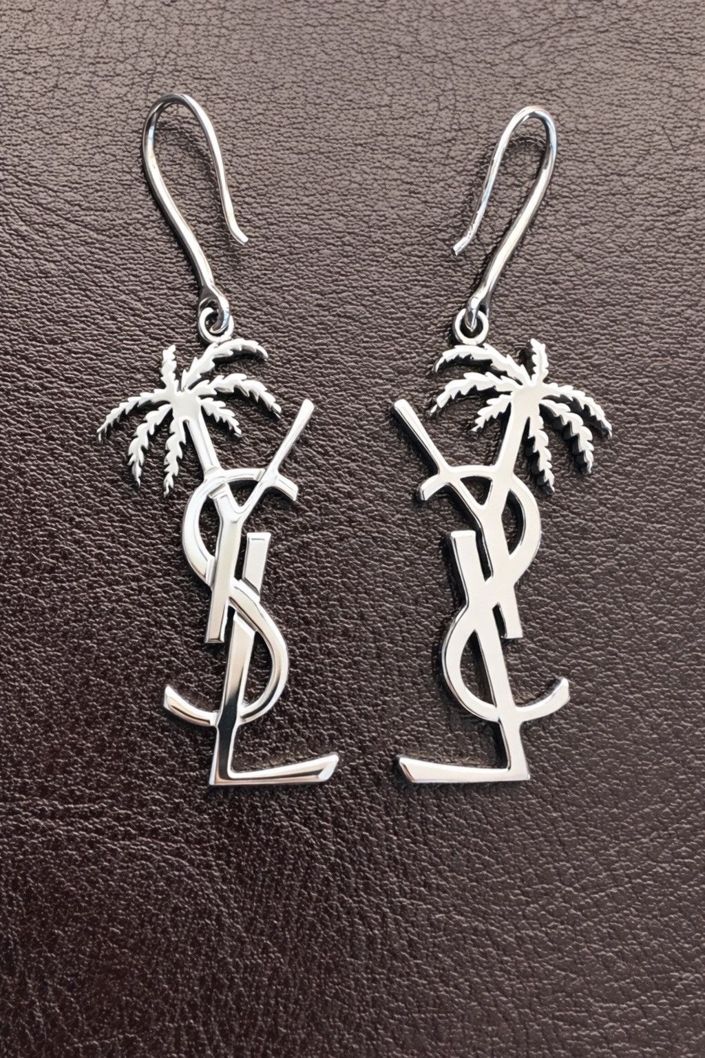 Yves Saint Laurent Yves Saint Laurent (YSL) Cassandre Palm Earrings | Silver Size ONE SIZE - 5 Thumbnail