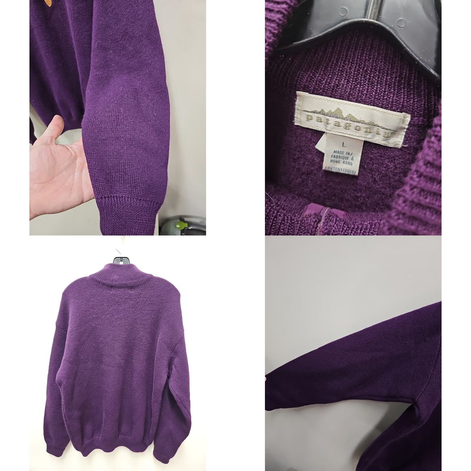 Patagonia VINTAGE Patagonia Sweater Mens Large alpinist Wool Ski Pullover Zip Up 90s Purple Wool 100% Classic Winter Wear Size US L / EU 52-54 / 3 - 8 Thumbnail