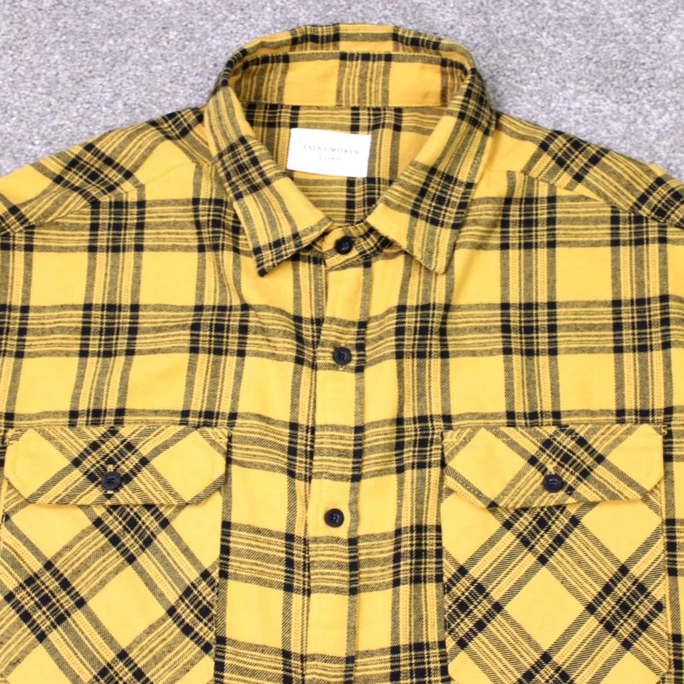 Vintage Saint Morta Flannel Shirt Mens XL Yellow/Black Plaid Shirt Long Sleeve Button-Up Casual Workwear 90s Retro Vintage Size US XL / EU 56 / 4 - 4 Thumbnail