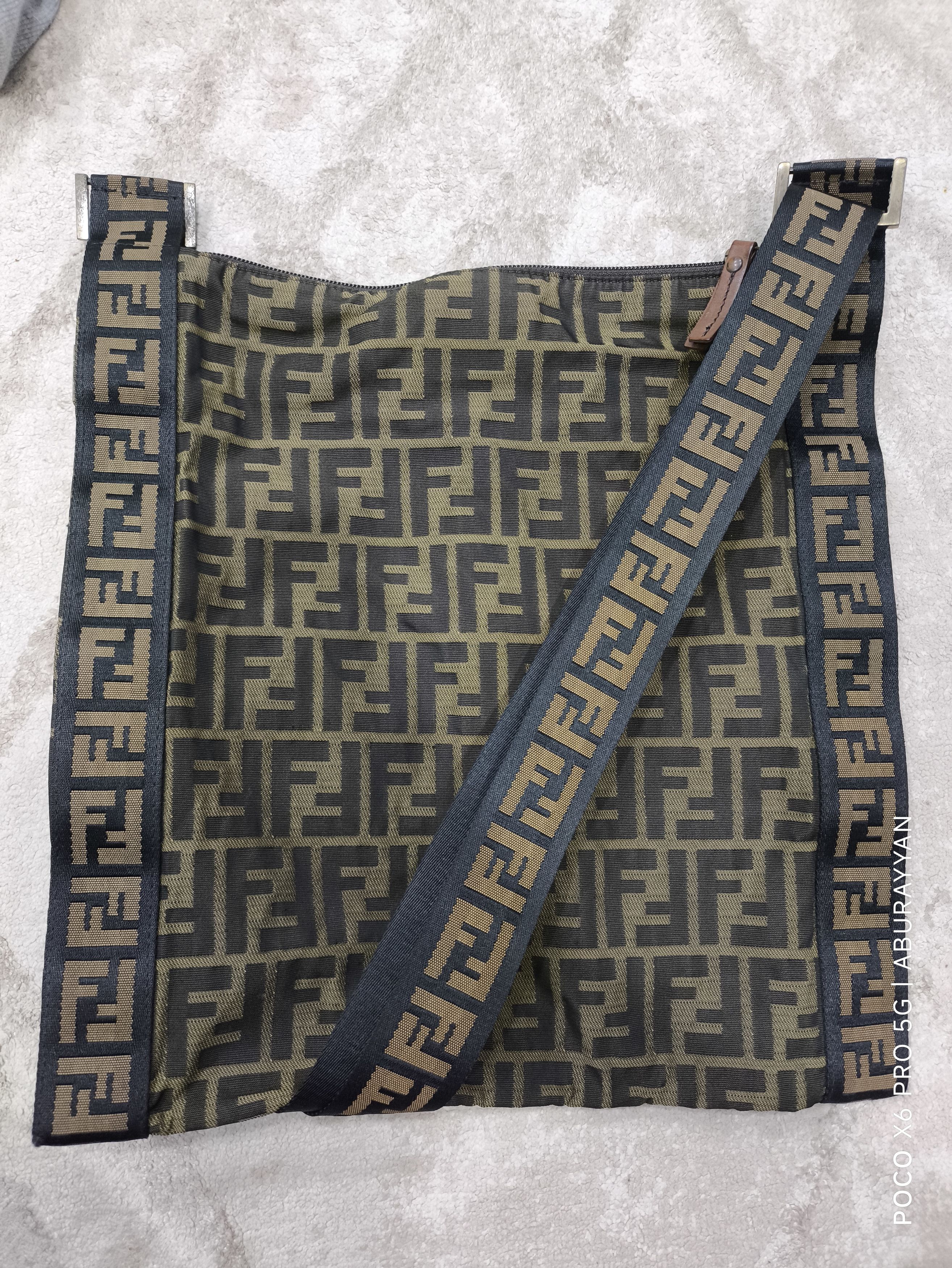 Fendi Fendi Brown Zucca Canvas Flat Messenger Bag Size ONE SIZE - 2 Thumbnail