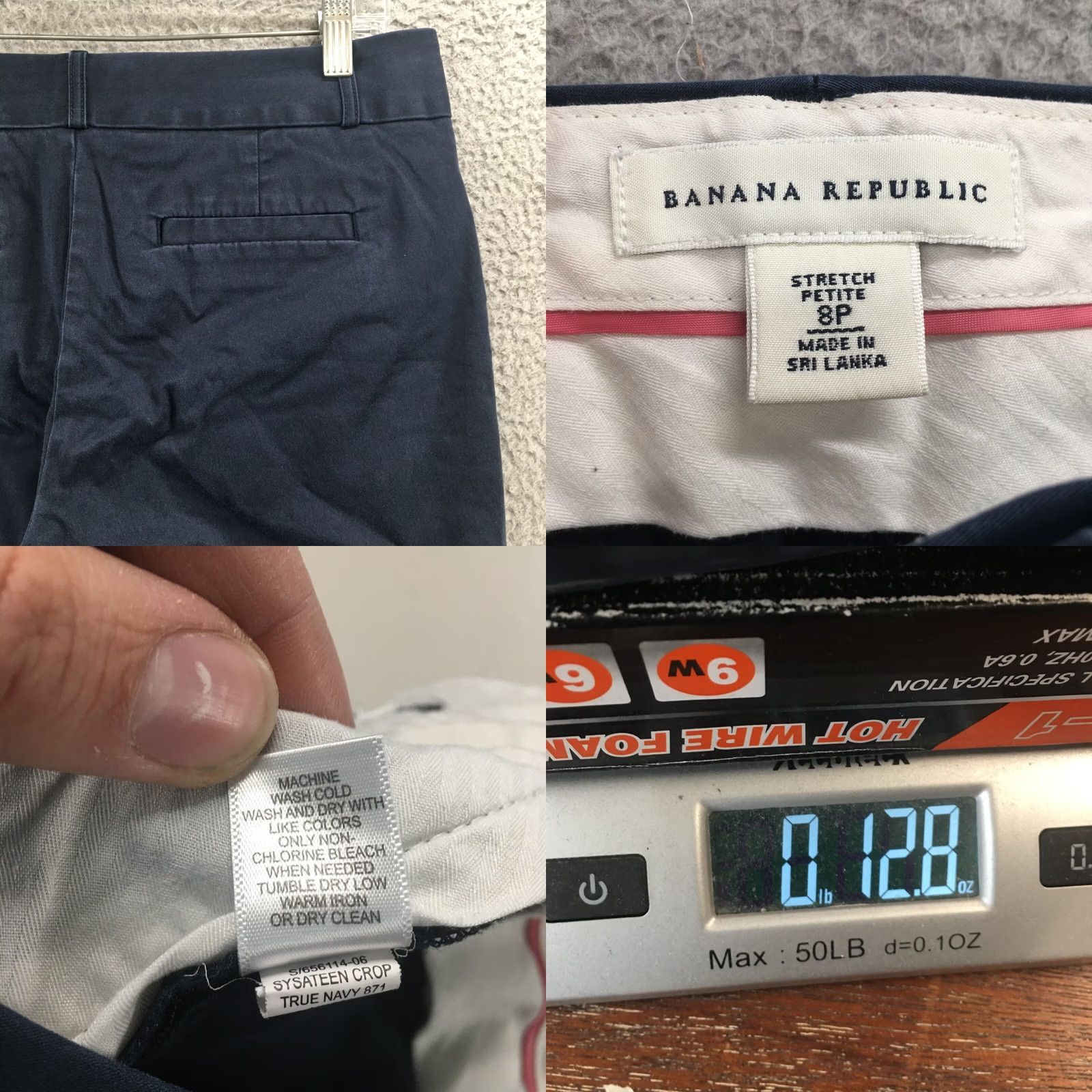 Banana Republic Banana Republic Chino Pants Womens Petite 8 Blue Mid Rise Stretch Size 30" / US 8 / IT 44 - 9 Thumbnail