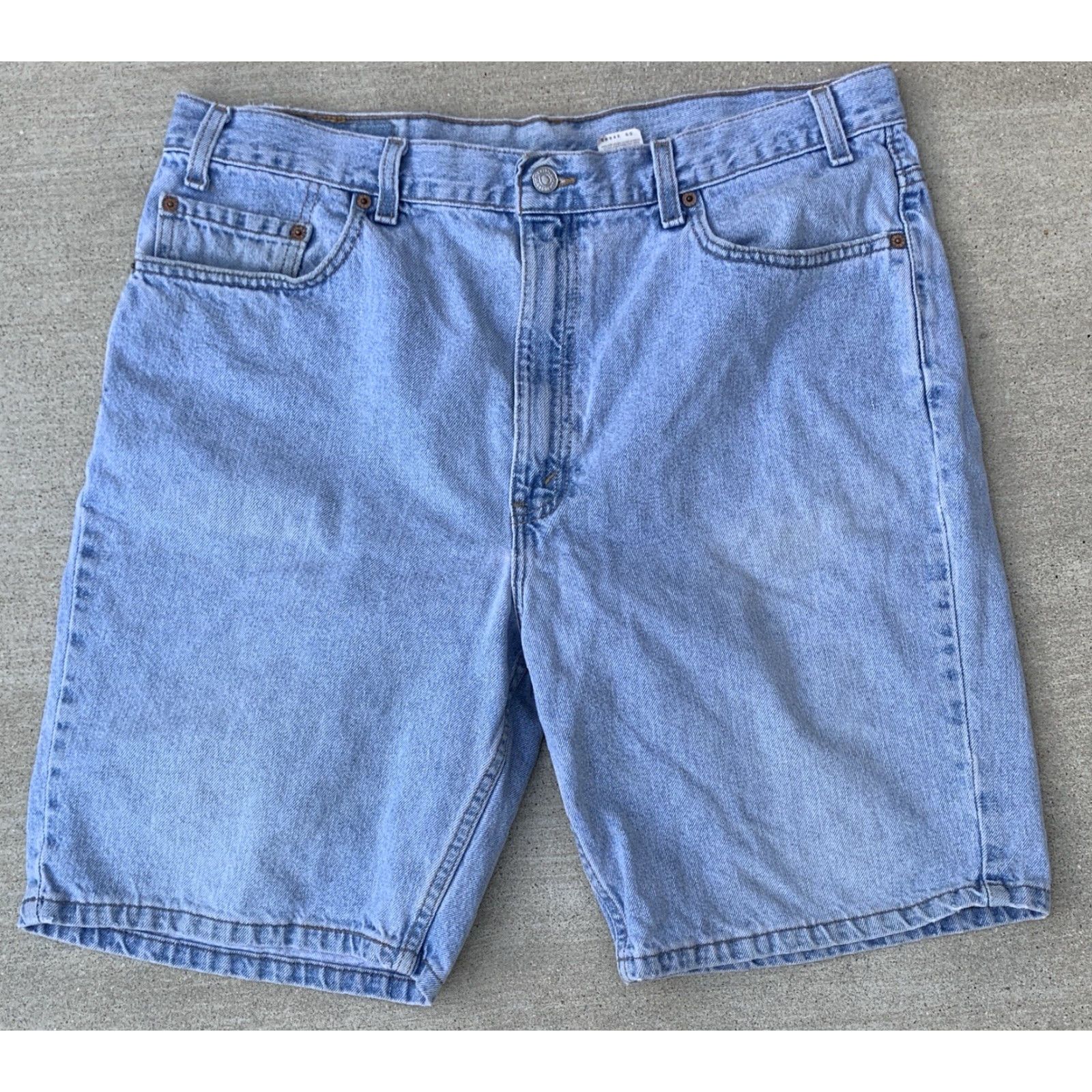 Levi's VINTAGE Levi's 505 Denim Jean Shorts Jorts 90s Made in USA Size 40 Blue Mens 90s Denim, 5-Pocket, Zip, Flat Front, High Rise, Inseam 9.5" Size US 40 / EU 56 - 4 Thumbnail