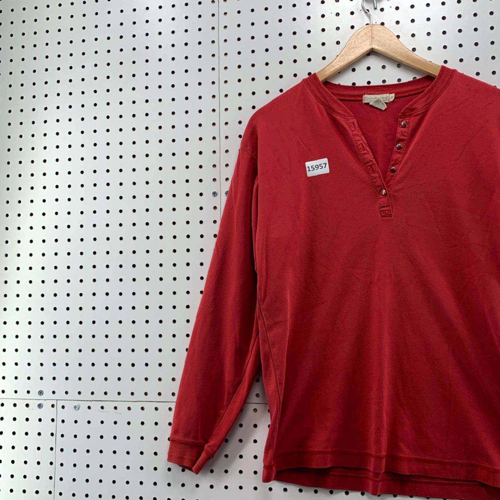 Banana Republic VINTAGE Banana Republic Henley Shirt Womens Medium Red Long Sleeve Size M / US 6-8 / IT 42-44 - 3 Thumbnail