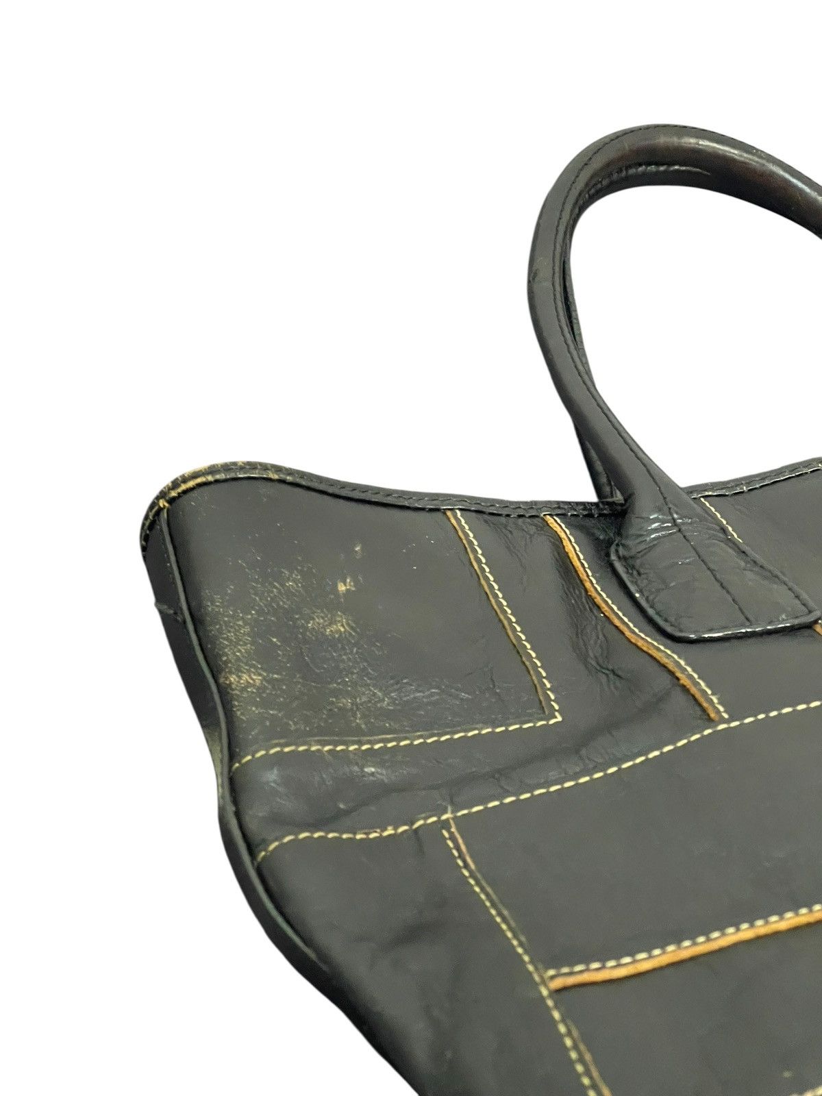 Japanese Brand Full Leather Patchwork Unknown Tote Bag 5🟩 Size ONE SIZE - 11 Thumbnail