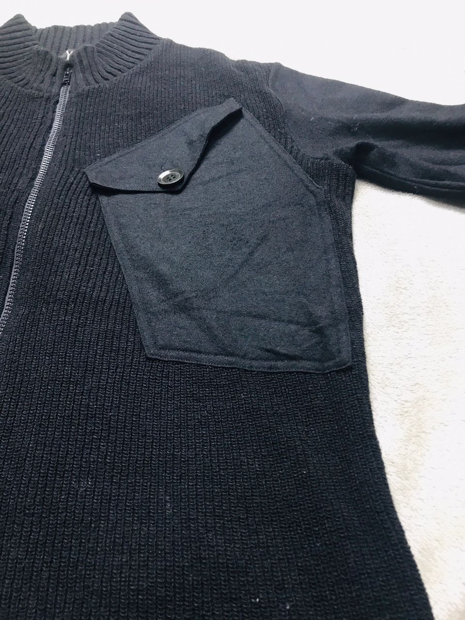 Yohji Yamamoto Y's Yohji Yamamoto Zip Up Big Left Pocket Knitwear Size US M / EU 48-50 / 2 - 7 Thumbnail