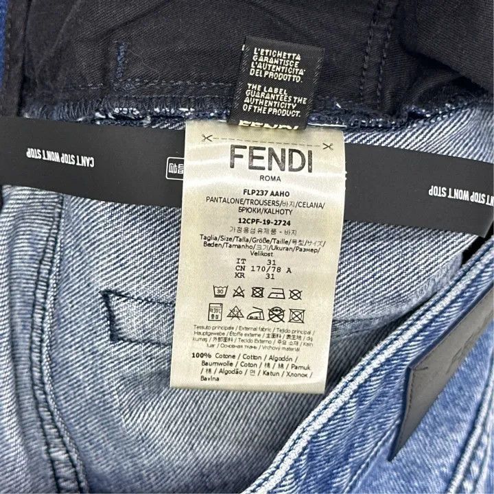 Fendi Fendi Loose Straight Wash Denim Jeans -2507 Size US 31 - 3 Thumbnail