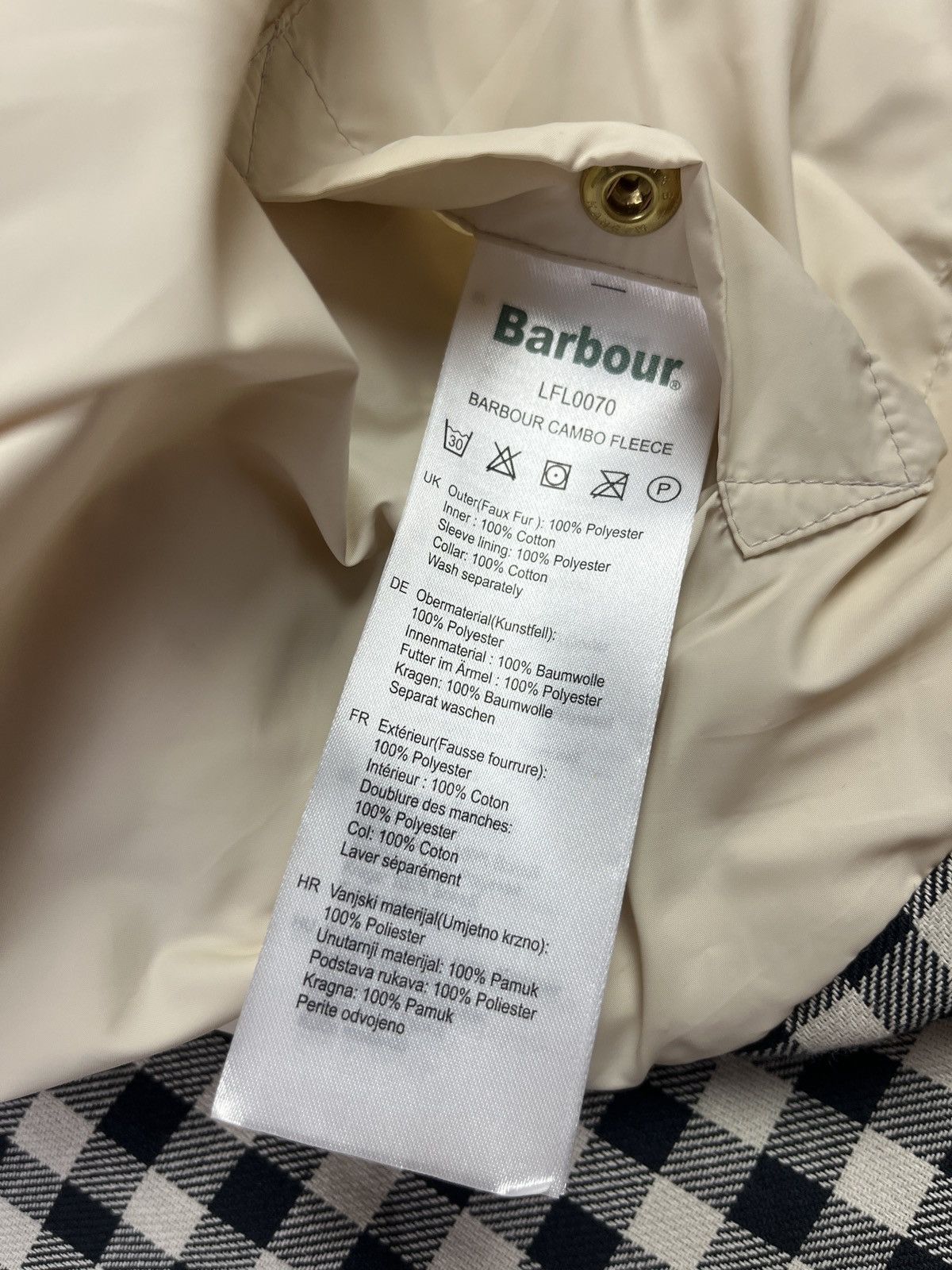 Barbour Barbour Cambo Fleece Jacket Cream Sherpa CorduroyCollarCheck Size XL / US 12-14 / IT 48-50 - 7 Thumbnail