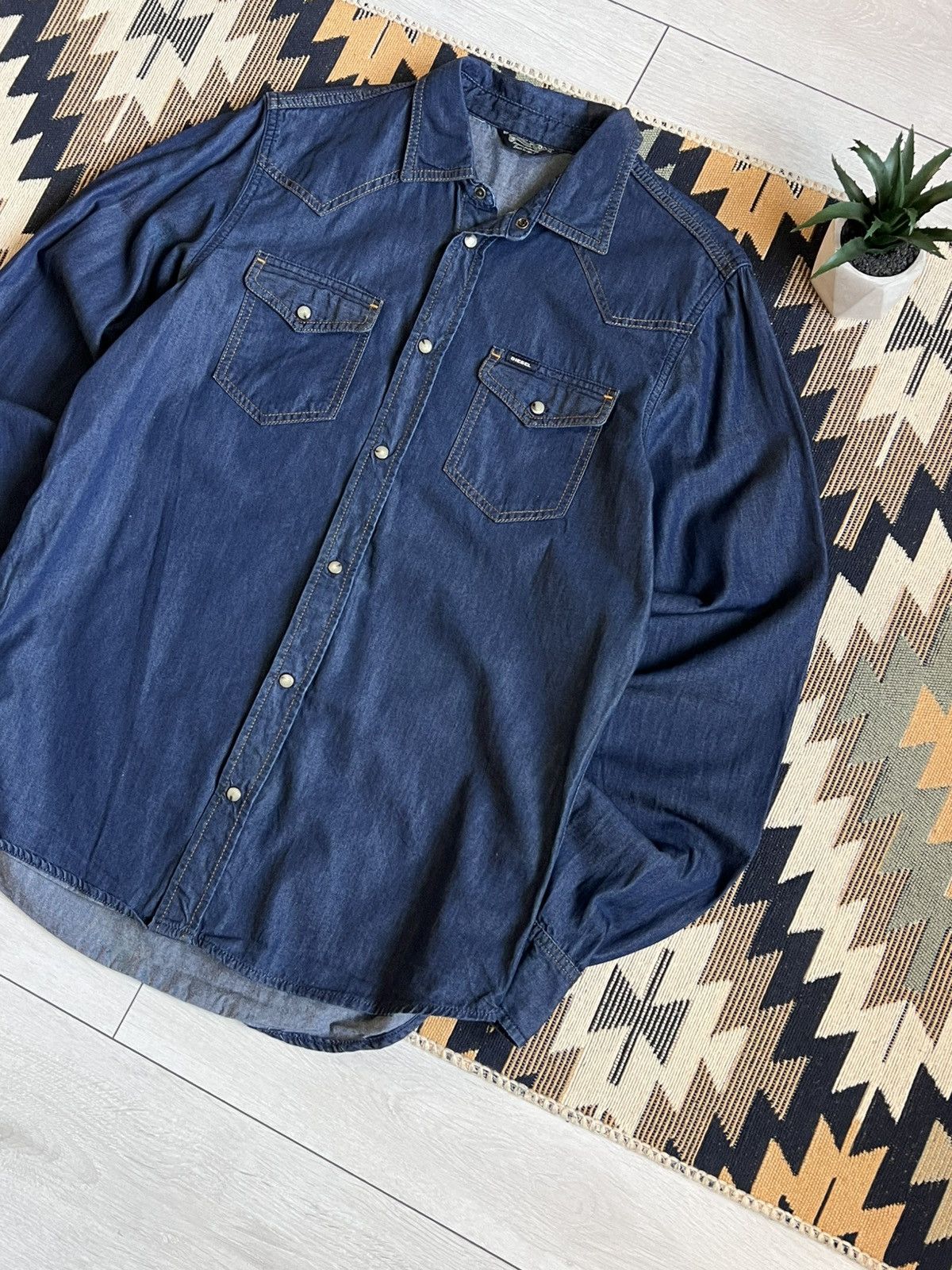 Diesel Diesel Vintage Denim Button Up Shirt Size US XL / EU 56 / 4 - 5 Thumbnail