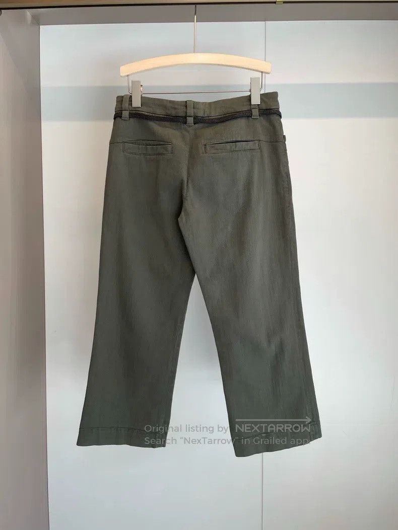 Brunello Cucinelli Brunello Cucinelli Military Green Beaded Cotton Casual Tro Size 25" / US 0 / IT 36 - 2 Thumbnail