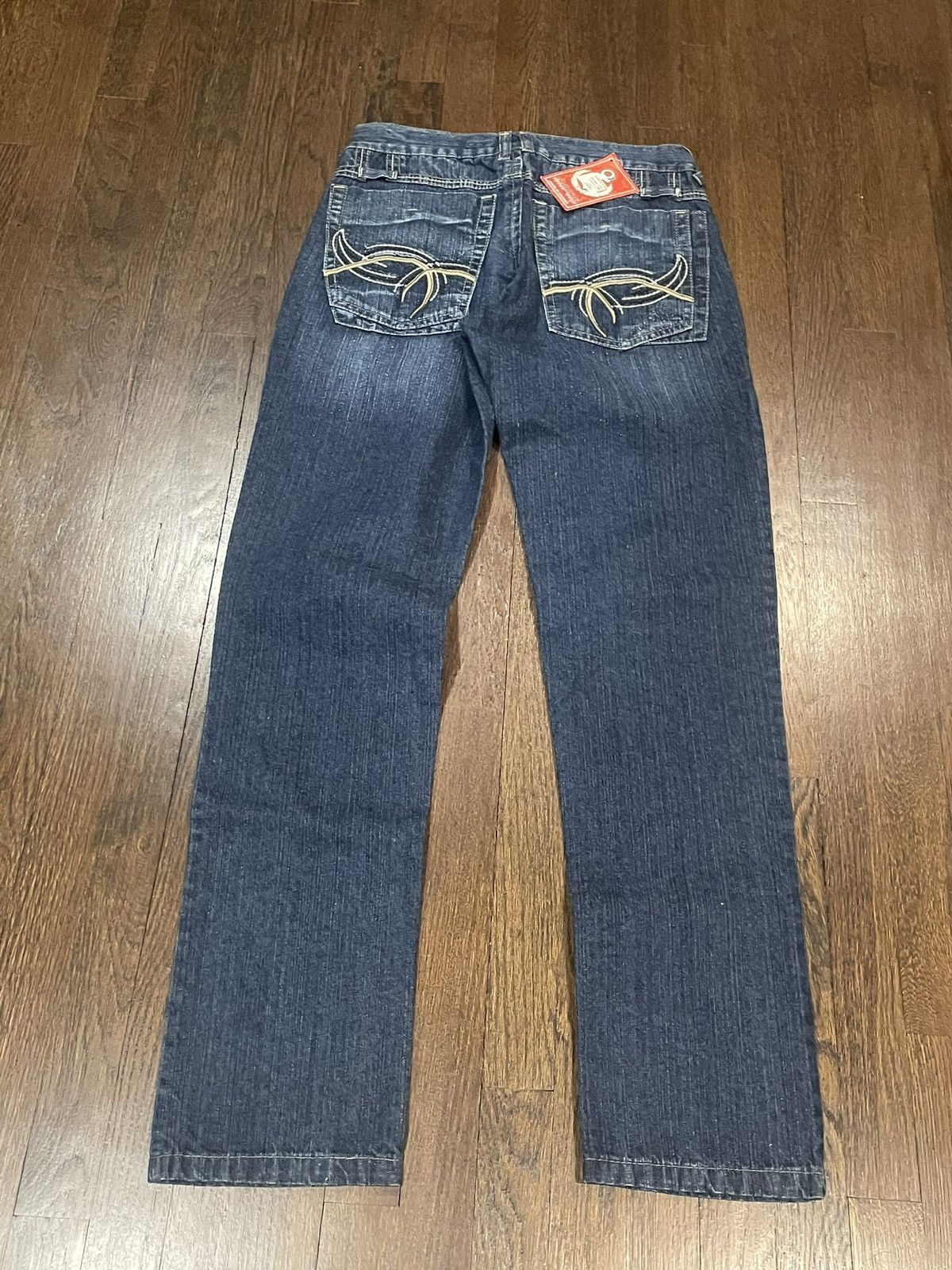 Vintage Dark wash jeans with embroidery Size 34" / US 12 / IT 48 - 2 Thumbnail