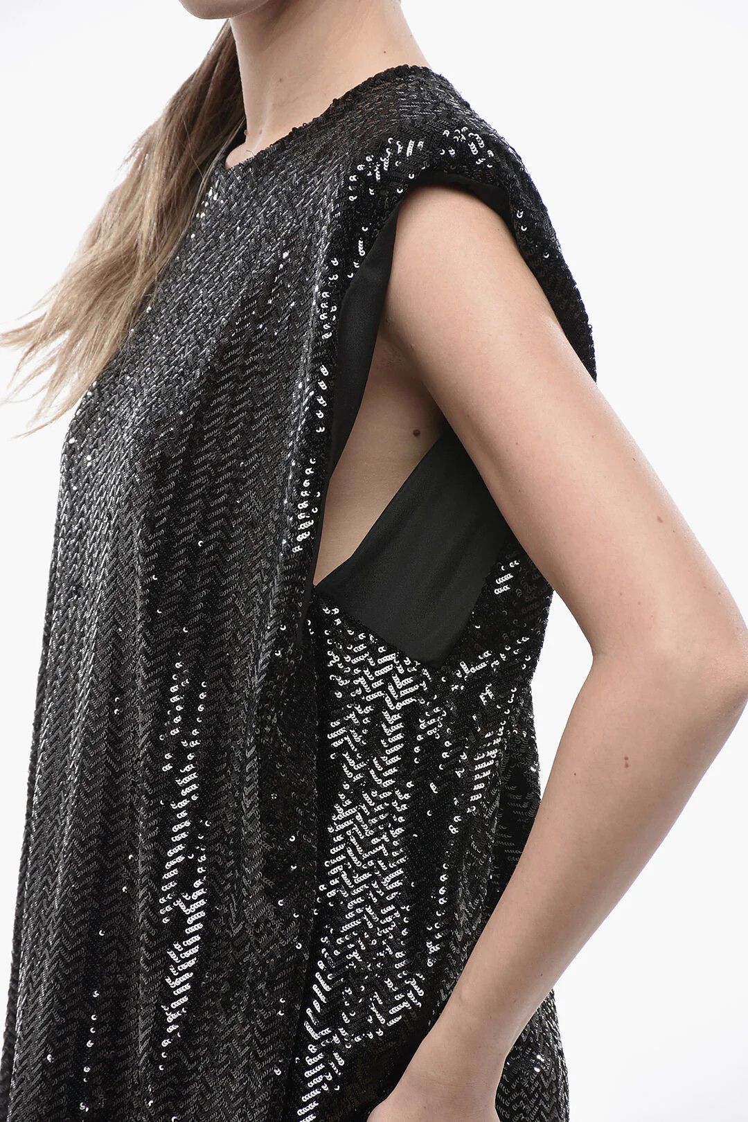 Golden Goose og1mm0426 Sequin Straight-Fit Dress in Black Size S / US 4 / IT 40 - 3 Thumbnail