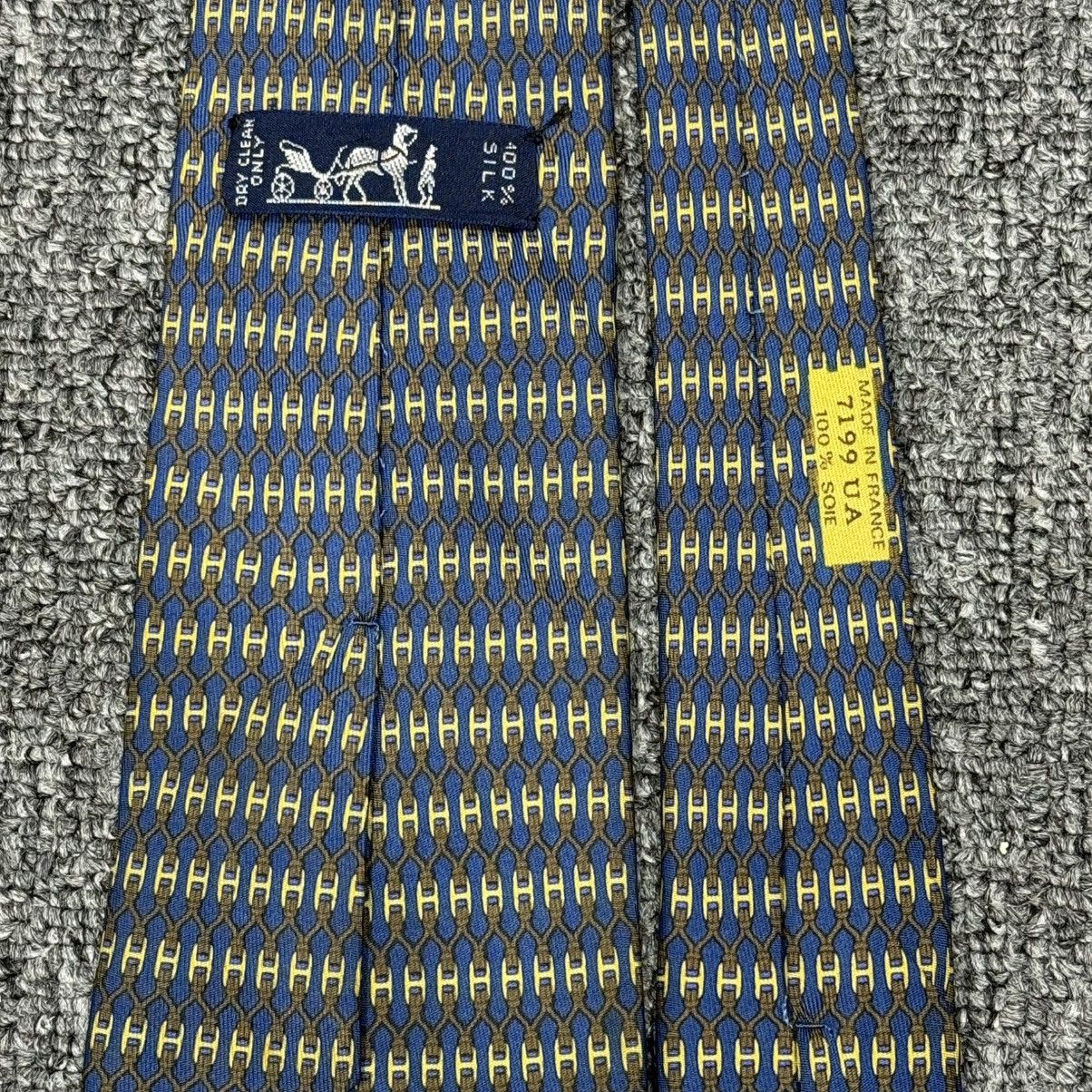 Hermes Hermes H Logo Overprint Silk Necktie (7199 UA) Size ONE SIZE - 7 Thumbnail