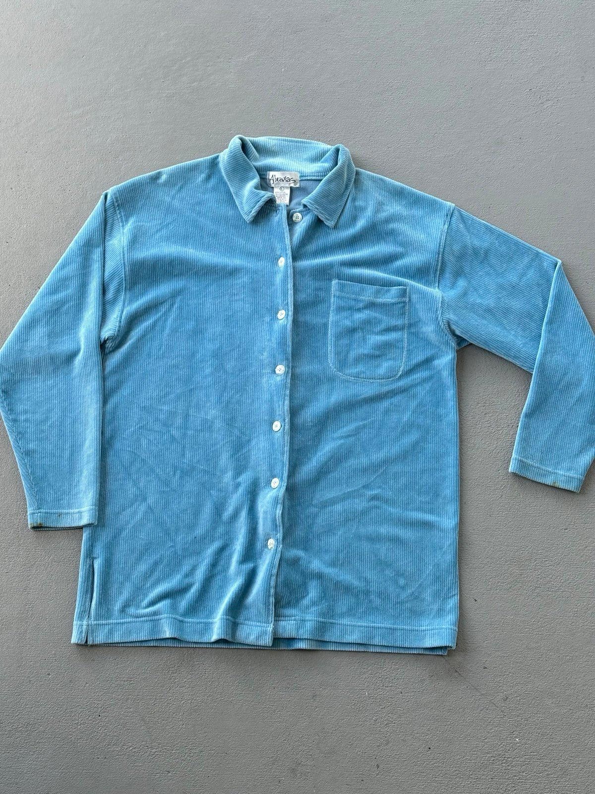 L.L. Bean Abraxas Ribbed Blue Button Up Size US L / EU 52-54 / 3 - 5 Thumbnail