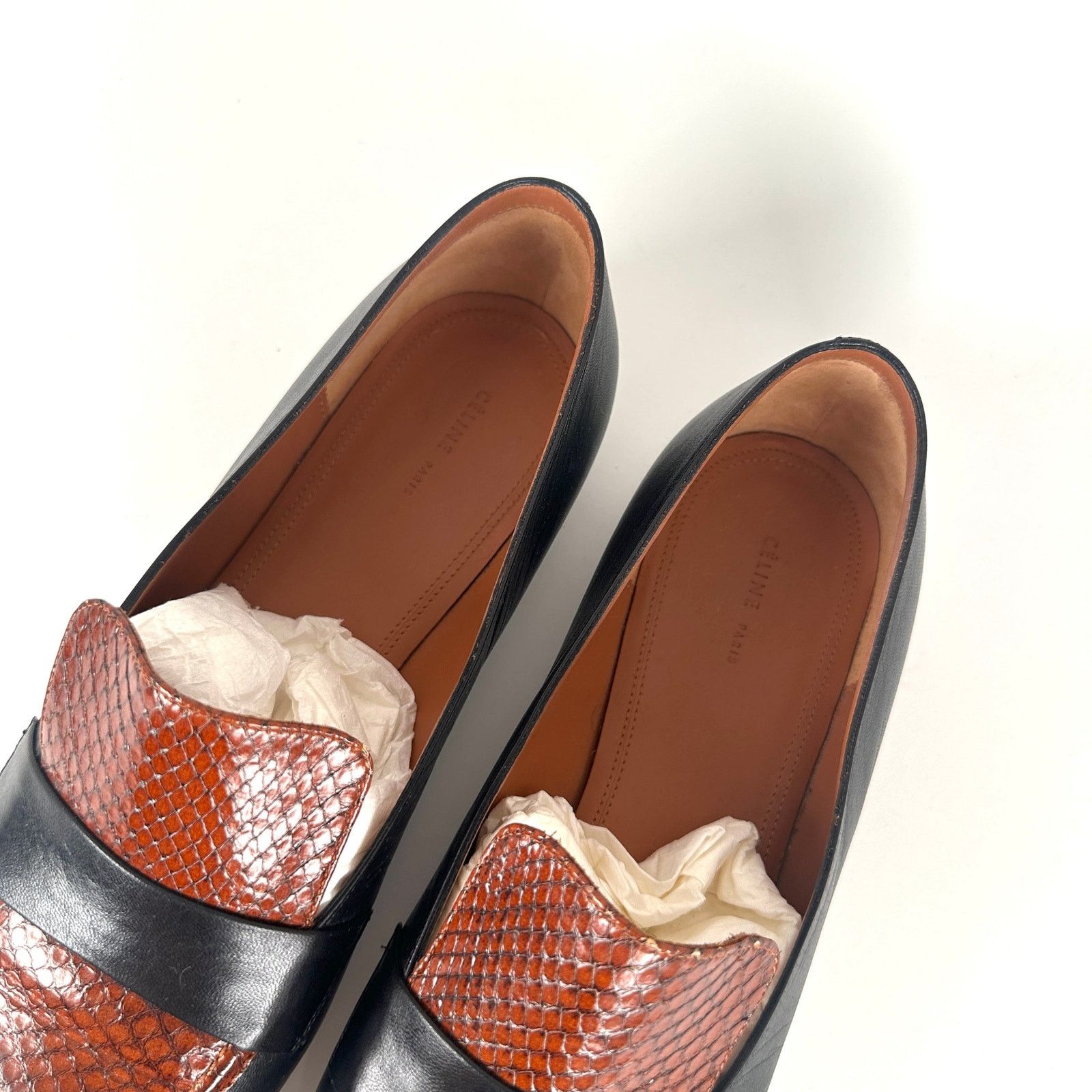 Celine Celine Snakeskin Black Flat Loafers Size 40 Size US 7 / EU 40 - 3 Thumbnail