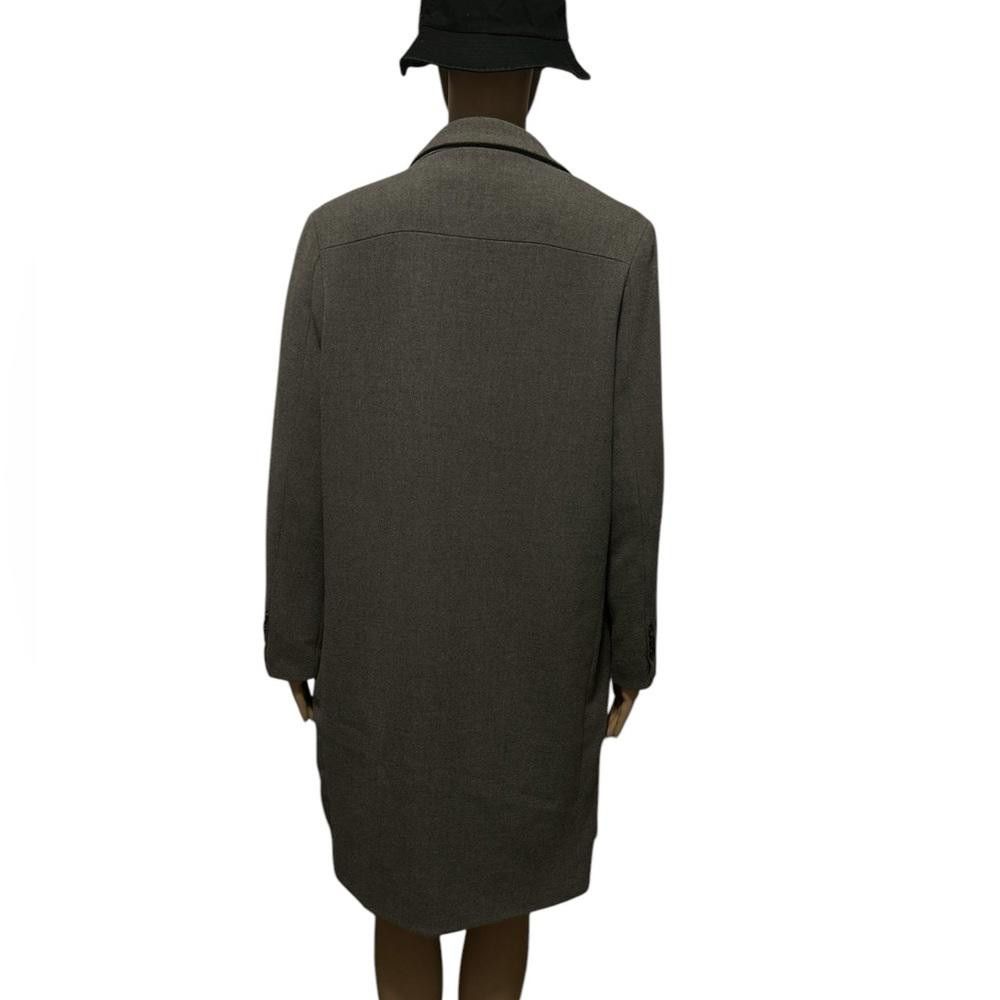 Designer Grey Double-breasted Longline Coat Size M / US 6-8 / IT 42-44 - 3 Thumbnail