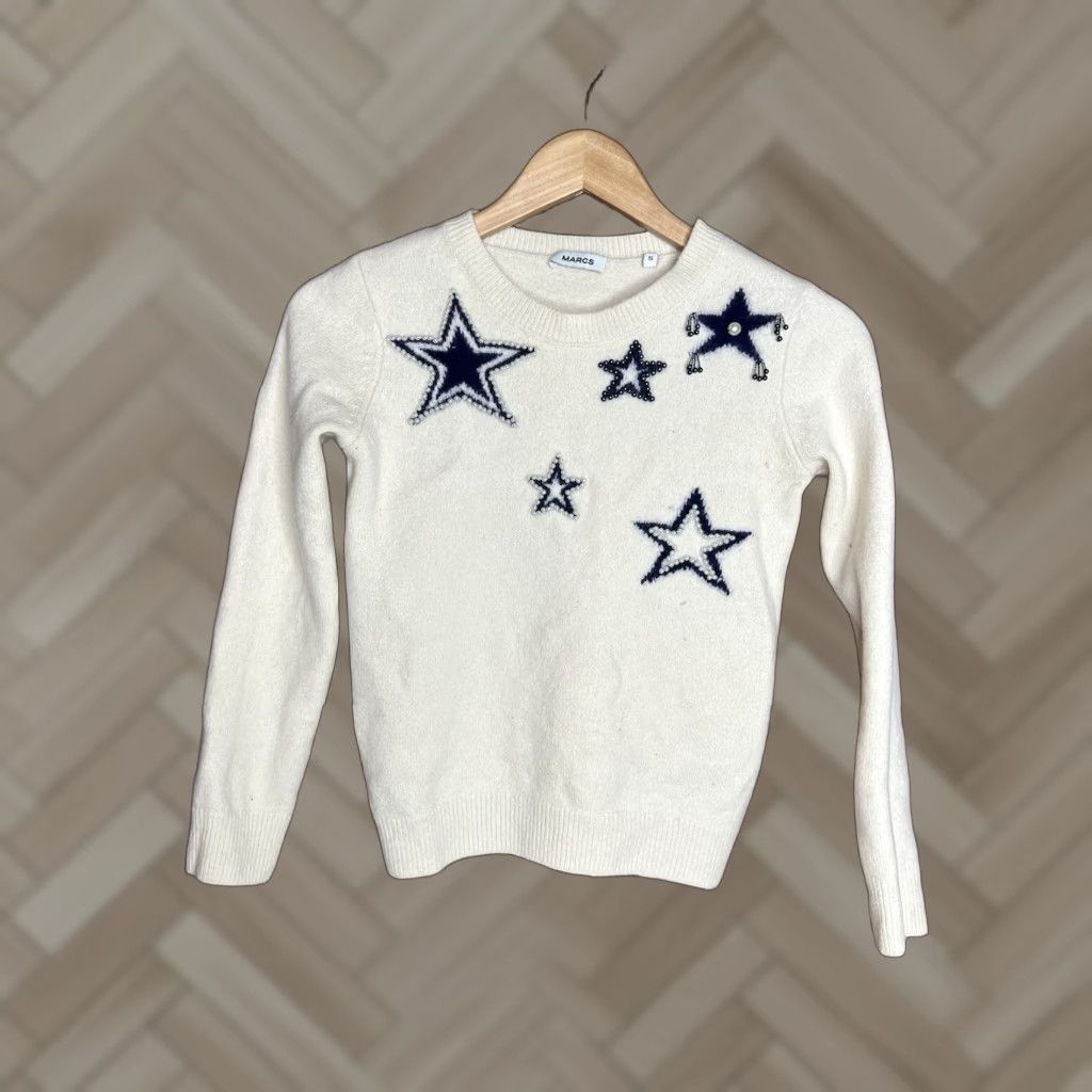 Marcs MARCS Womens Ivory Pullover Sweatshirt Star Graphic Size Small Size S / US 4 / IT 40 - 1 Thumbnail