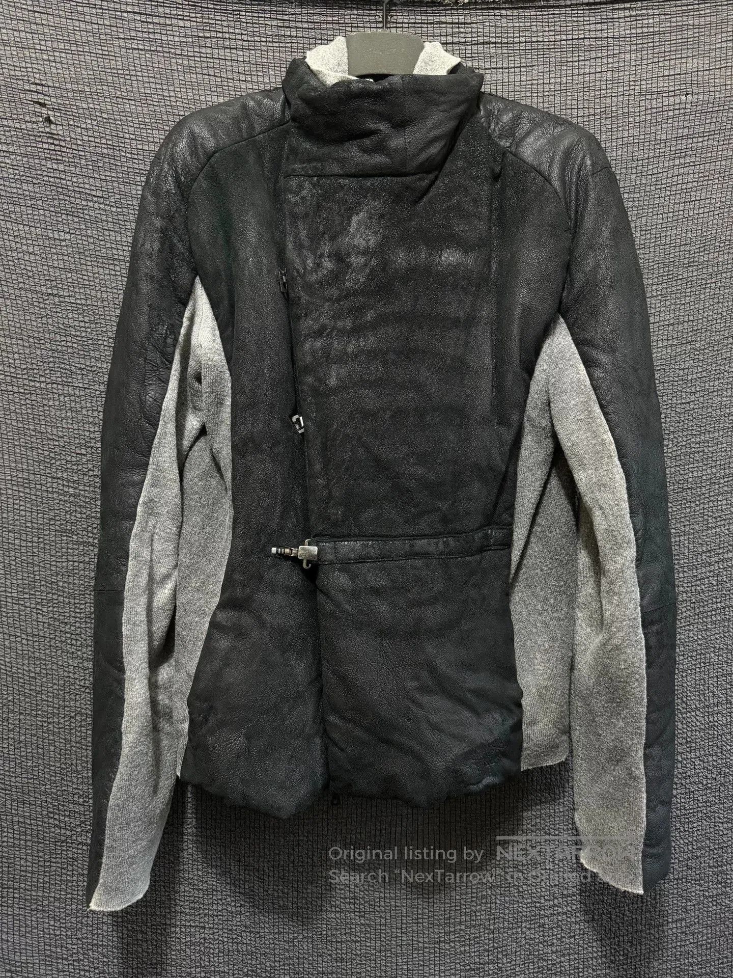 Lumen Et Umbra black leather high collar jacket. Size US L / EU 52-54 / 3 - 1 Thumbnail