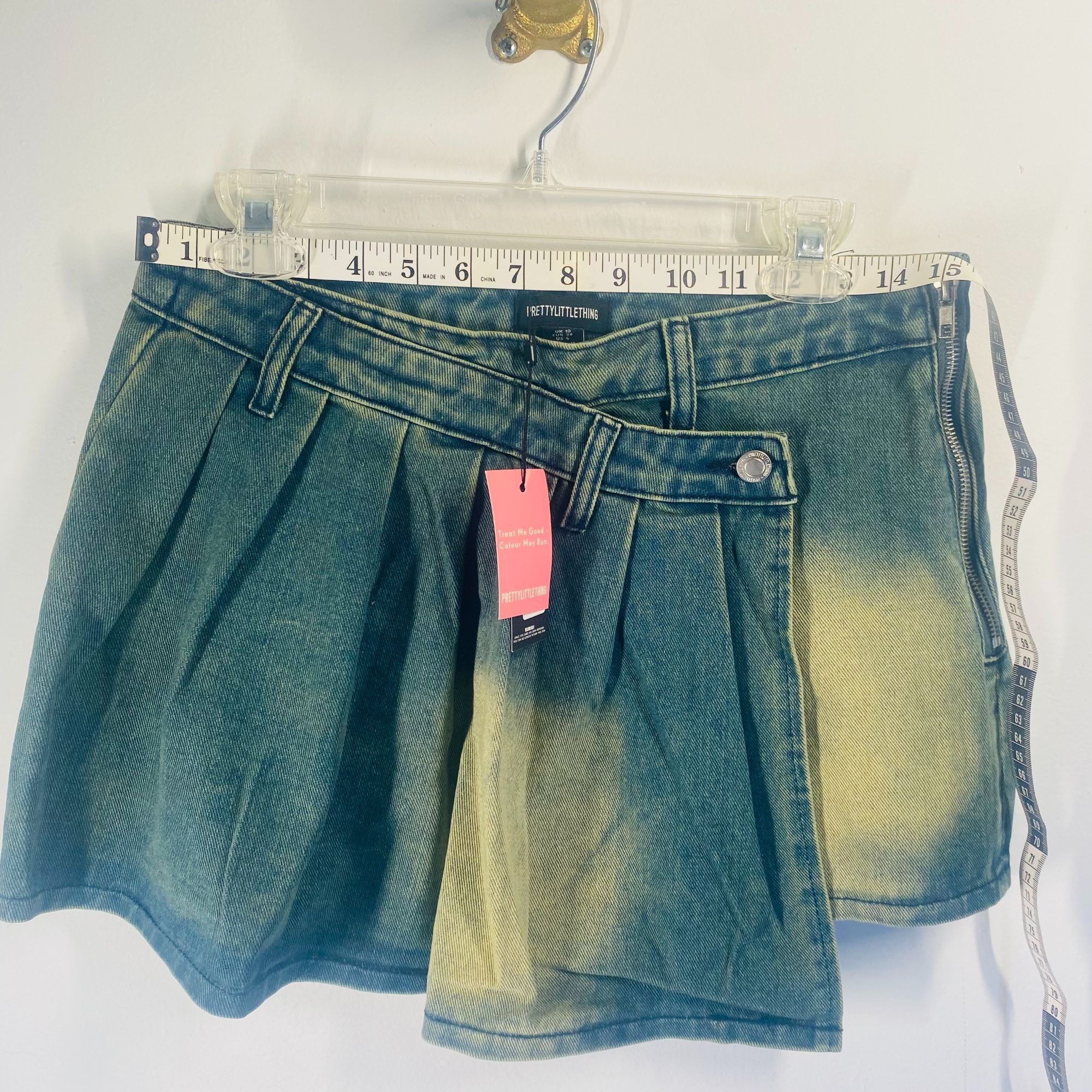 PrettyLittleThing PrettyLittleThing Denim Pleated Skirt With Side Zipper In Bl Size 28" / US 6 / IT 42 - 8 Thumbnail