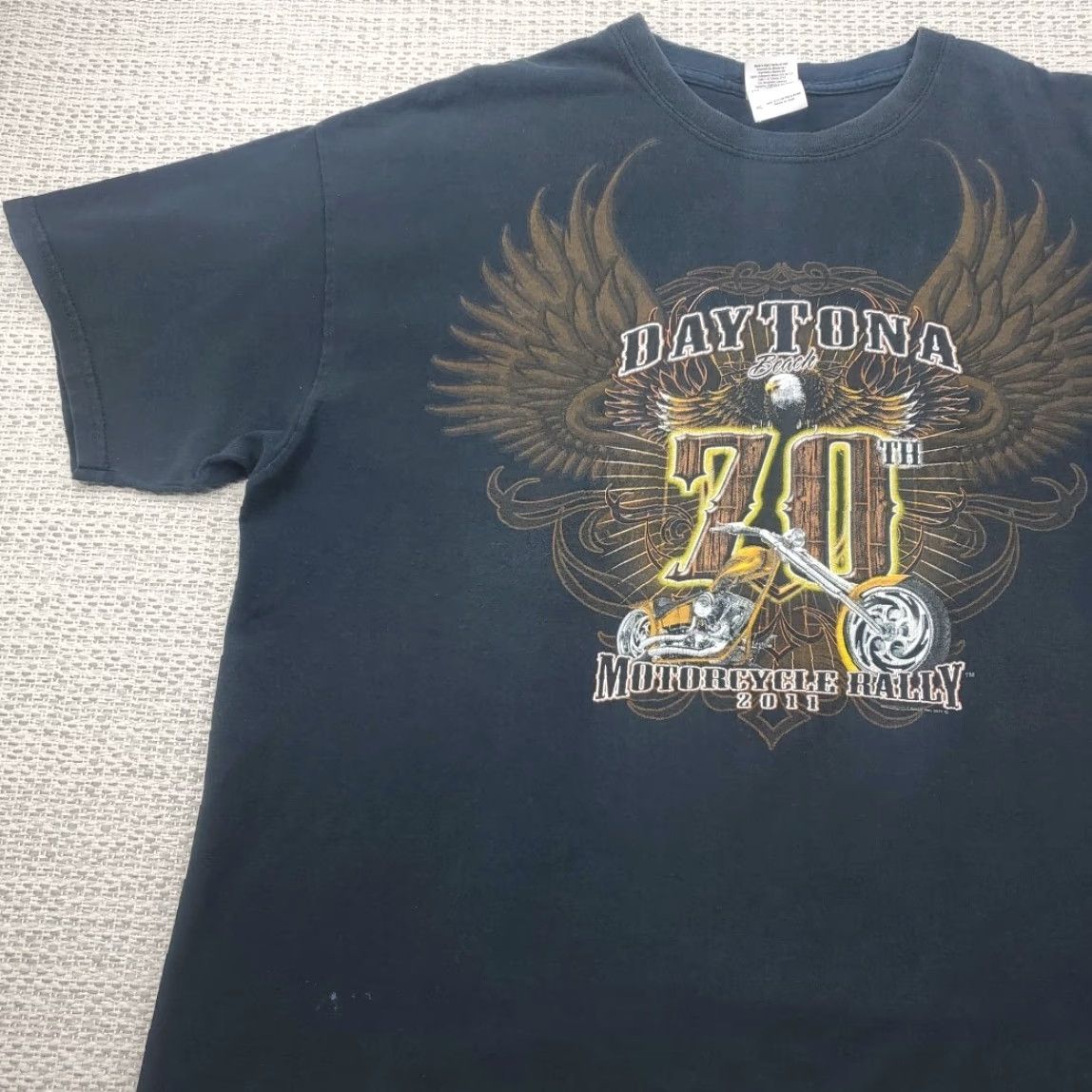 Gildan VINTAGE Bike Week Rally Daytona Beach 2011 T Shirt Adult XL 70th Annual Motorcycle Biker Size US XL / EU 56 / 4 - 5 Thumbnail