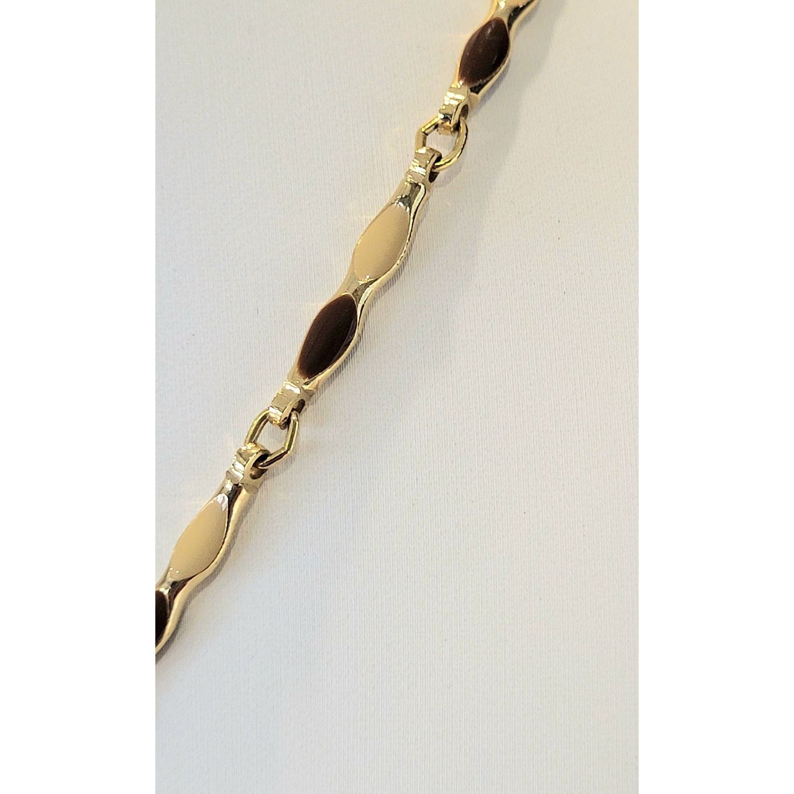 & Other Stories VTG Enamel Gold Bar Link Necklace Modern Chic Size ONE SIZE - 5 Thumbnail