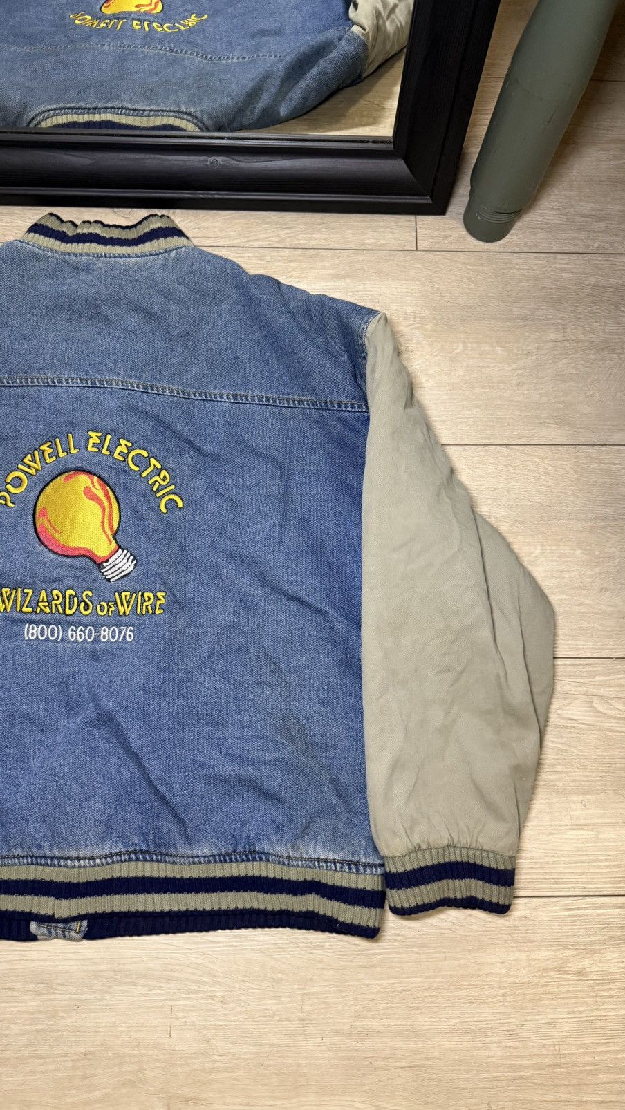 Disney Vintage/ Y2K 1990s Powell Electric Logo Denim Jacket Varsity Size US XL / EU 56 / 4 - 5 Thumbnail