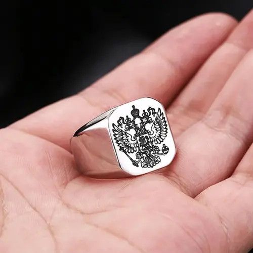 Vintage Seul Double Headed Eagle Russian National Emblem Men Rings Size ONE SIZE - 3 Thumbnail