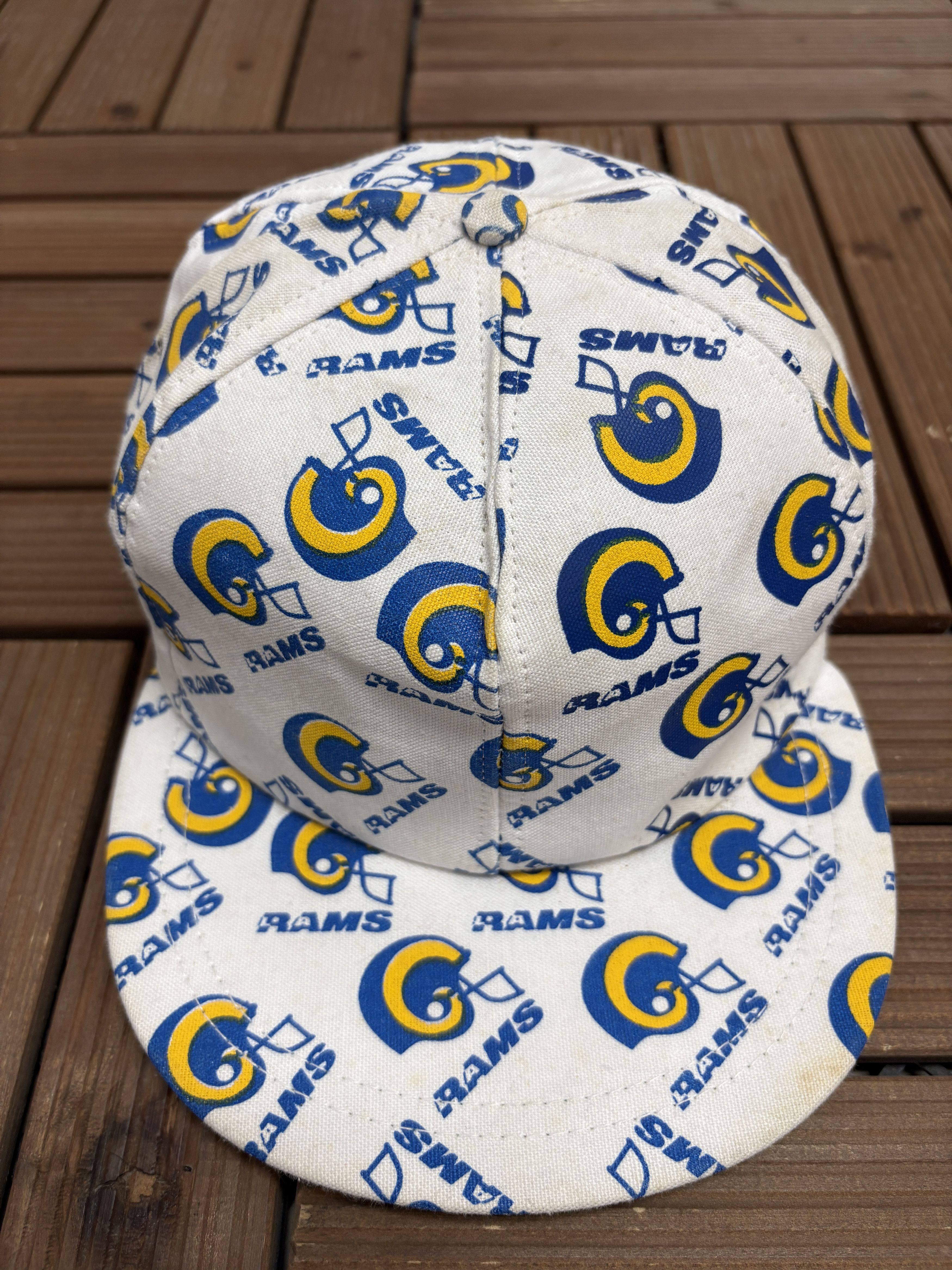 Vintage Los Angeles Rams Helmet AOP Vintage White Snap BackHat Size ONE SIZE - 3 Thumbnail