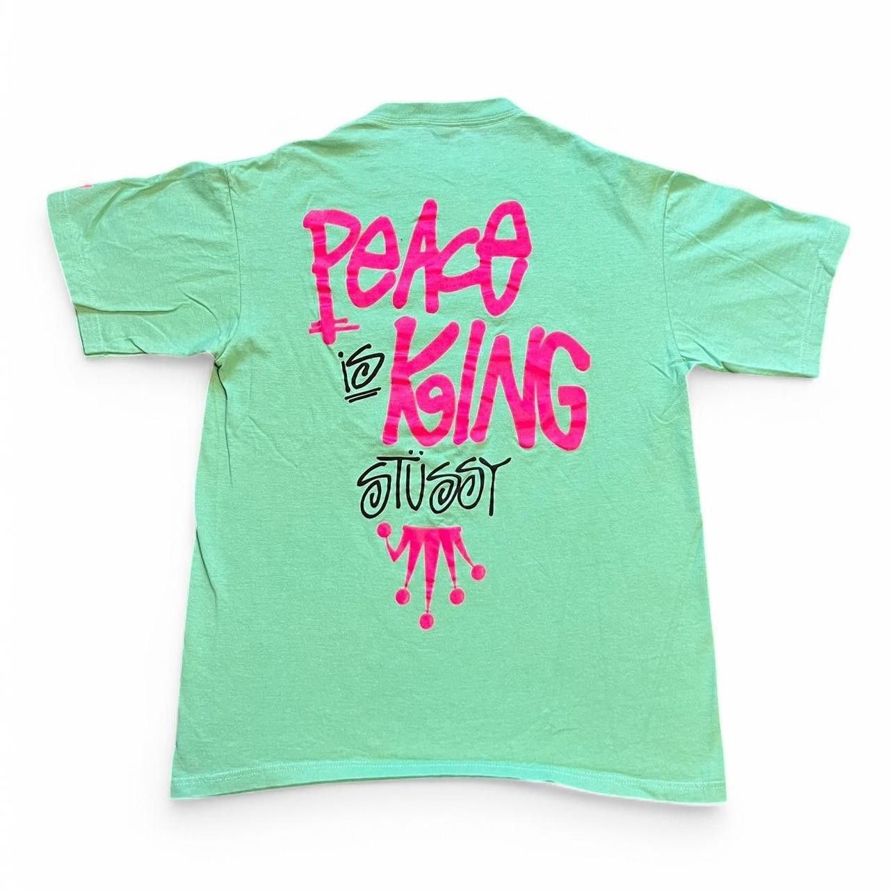 Stussy Aqua Stussy Peace is King graphic tshirt Size US L / EU 52-54 / 3 - 1 Thumbnail