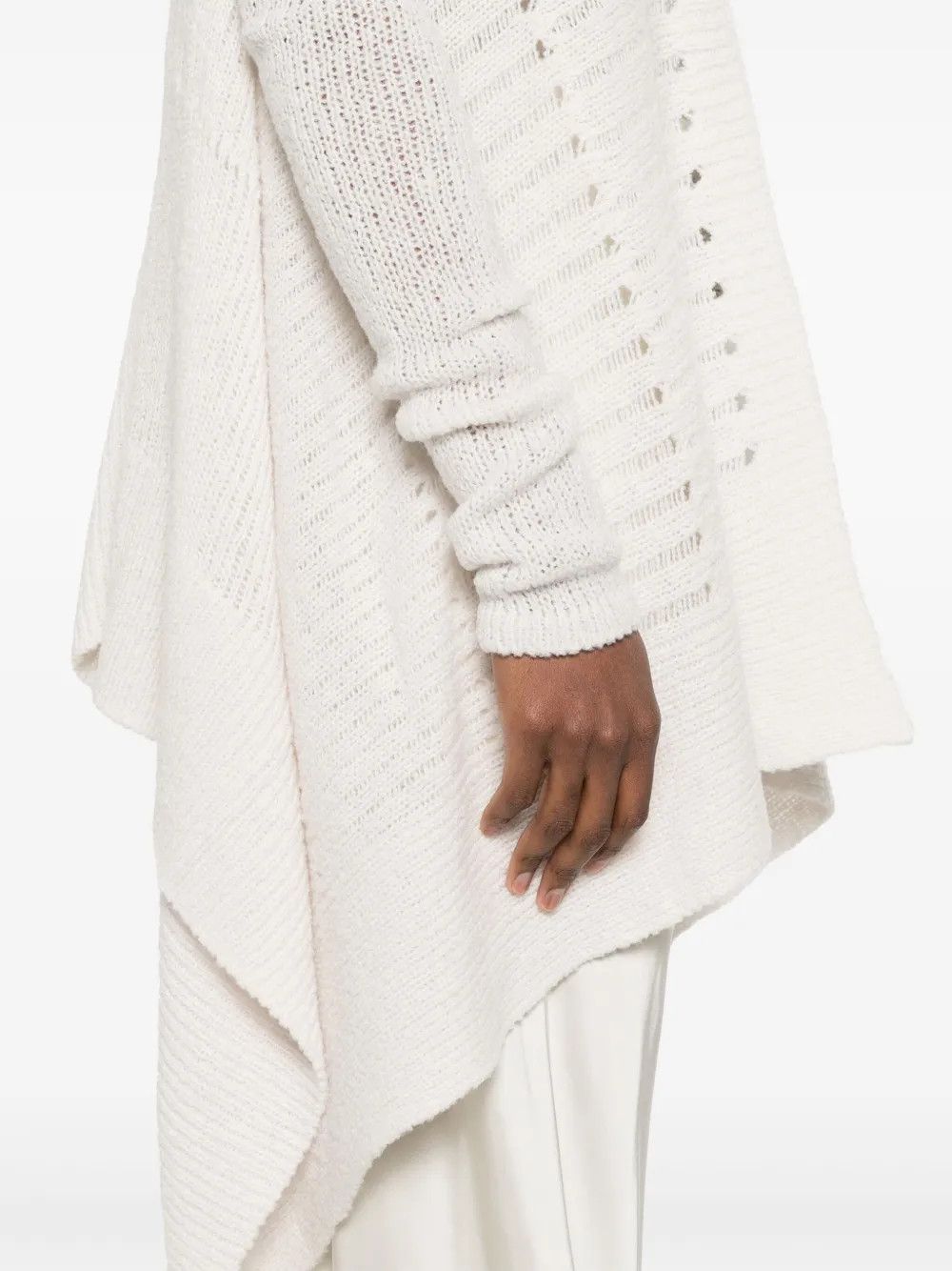 Rick Owens o1y0126 Cardigan in White Size L / US 10 / IT 46 - 4 Thumbnail