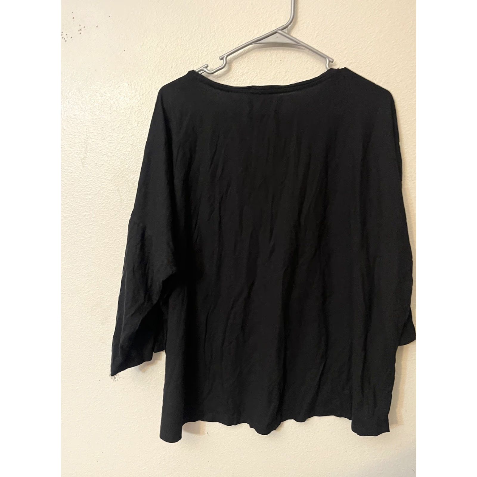 Zara Zara Trafaluc Womens Top Black Solid 3/4 Sleeve Loose Size L Size L / US 10 / IT 46 - 2 Thumbnail