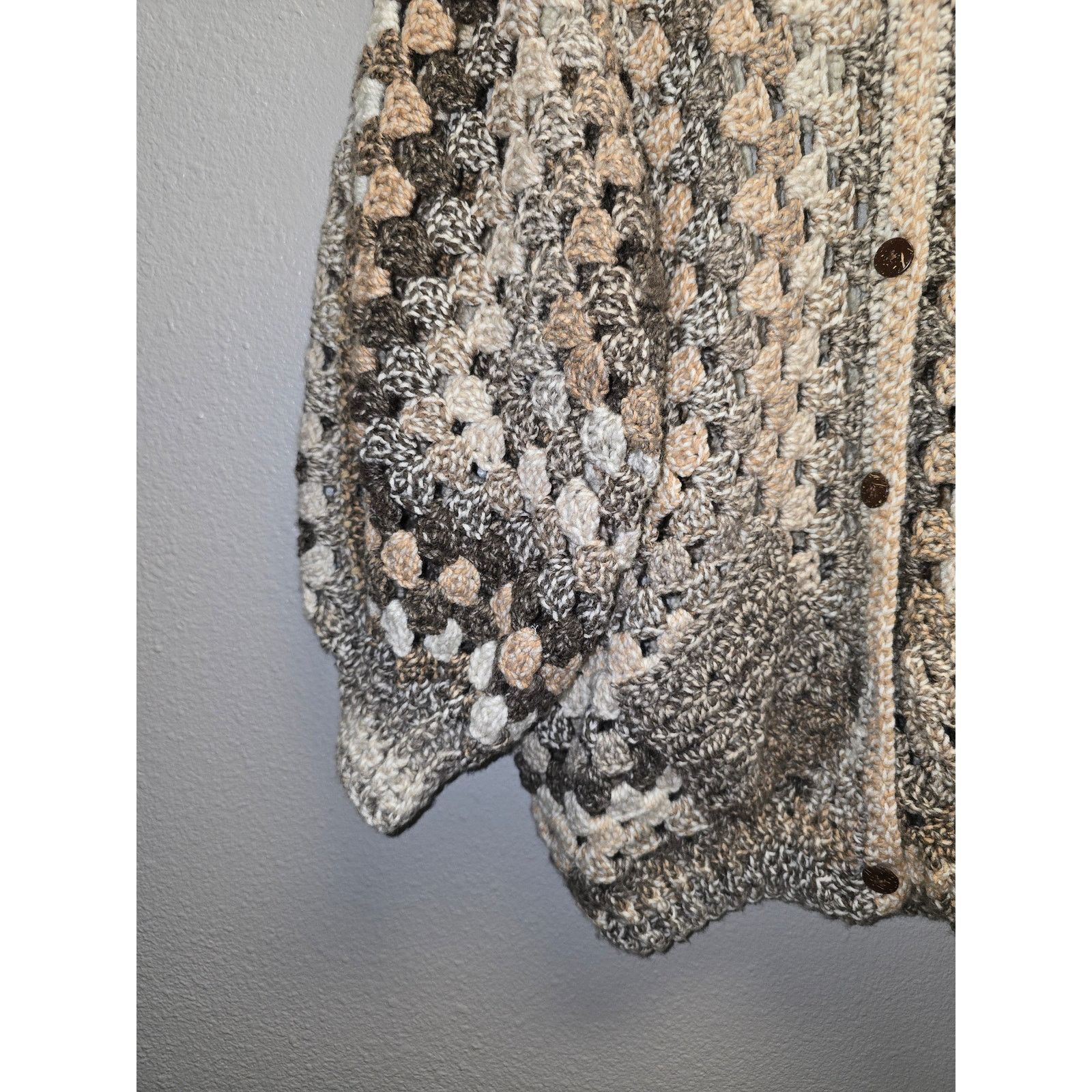 Other Boho Knitwear Cardigan Brown Ombre Oversized Crochet Sweater Size ONE SIZE - 8 Thumbnail