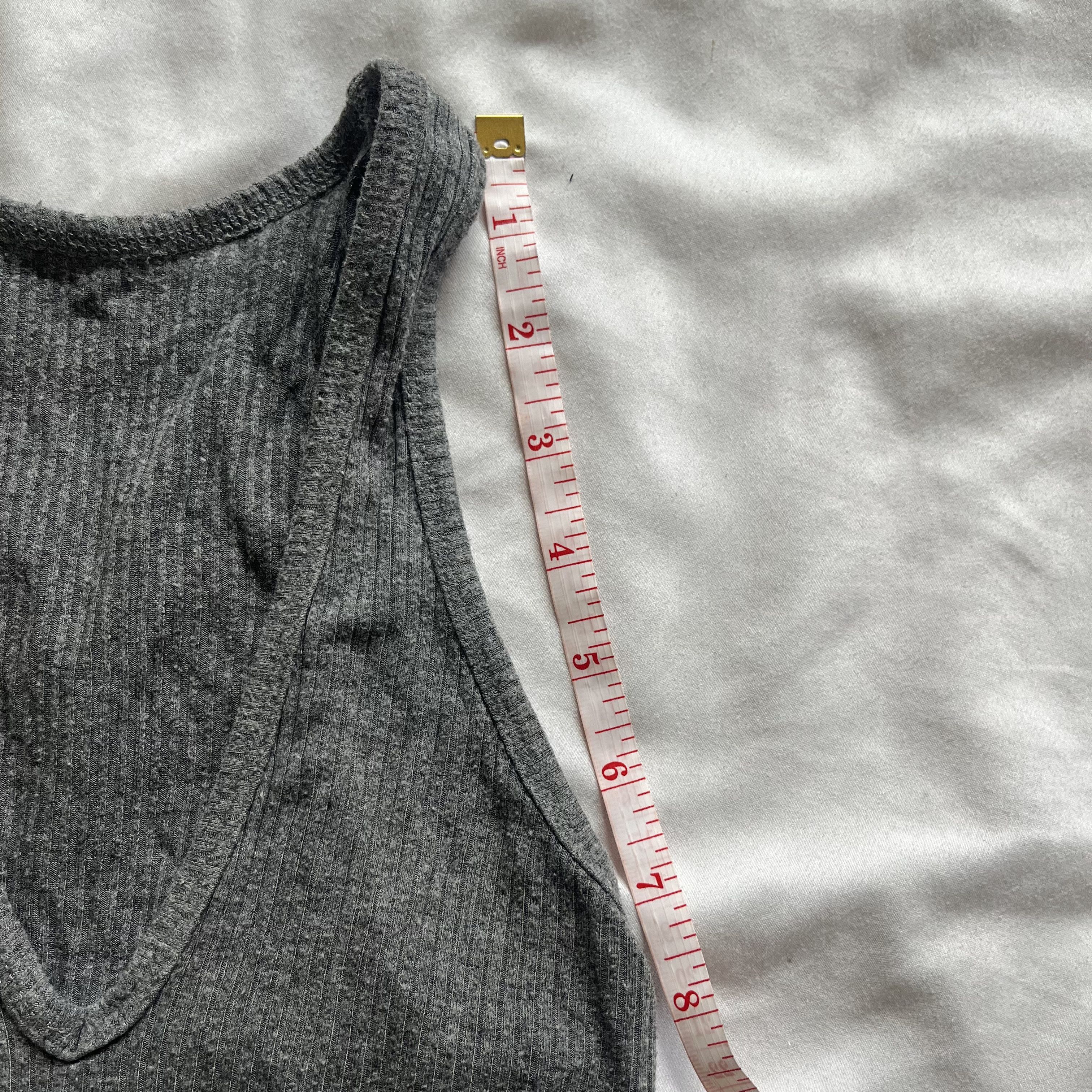 Other Gray Ribbed Crop/Tank Top Size XS / US 0-2 / IT 36-38 - 5 Thumbnail