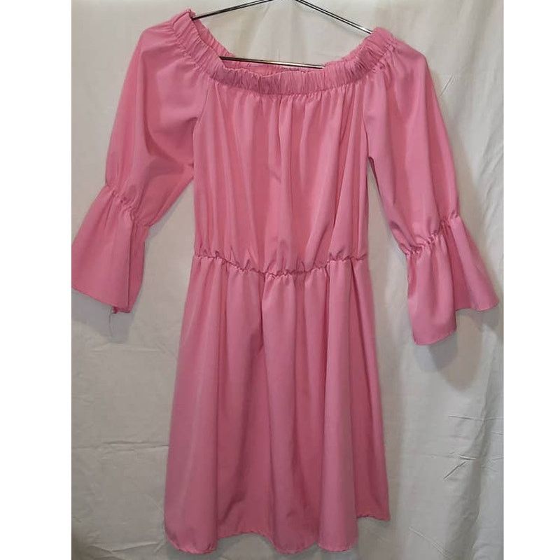 Other Pink Off Shoulder Tunic Top 3/4 Bell Sleeve Large Size L / US 10 / IT 46 - 3 Thumbnail