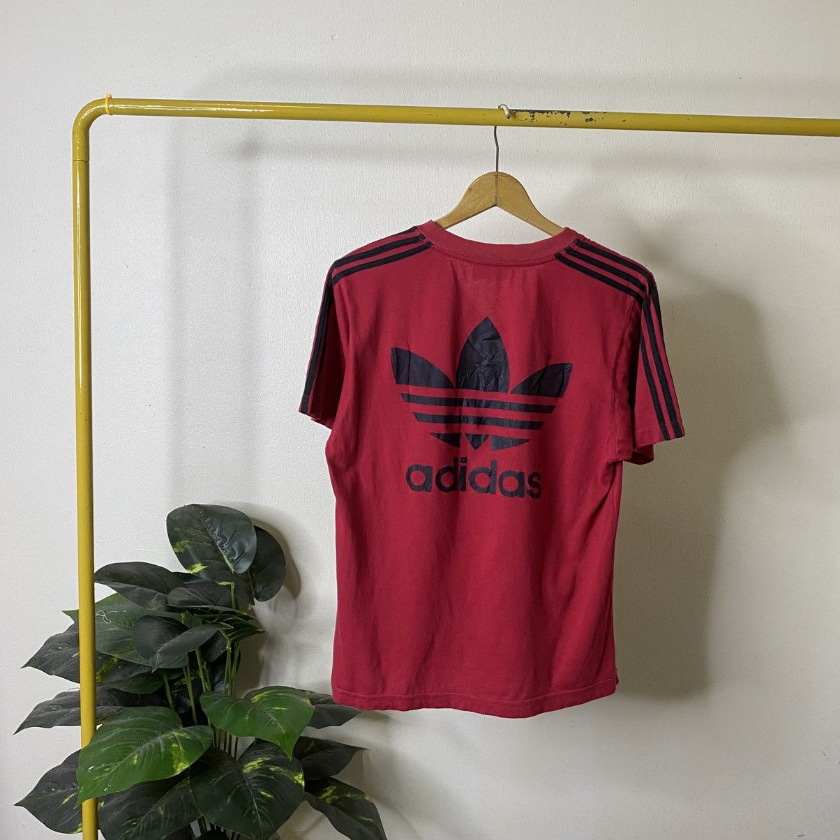 Adidas Vintage 1990s Adidas Big Logo V Neck T Shirt Size US S / EU 44-46 / 1 - 1 Thumbnail