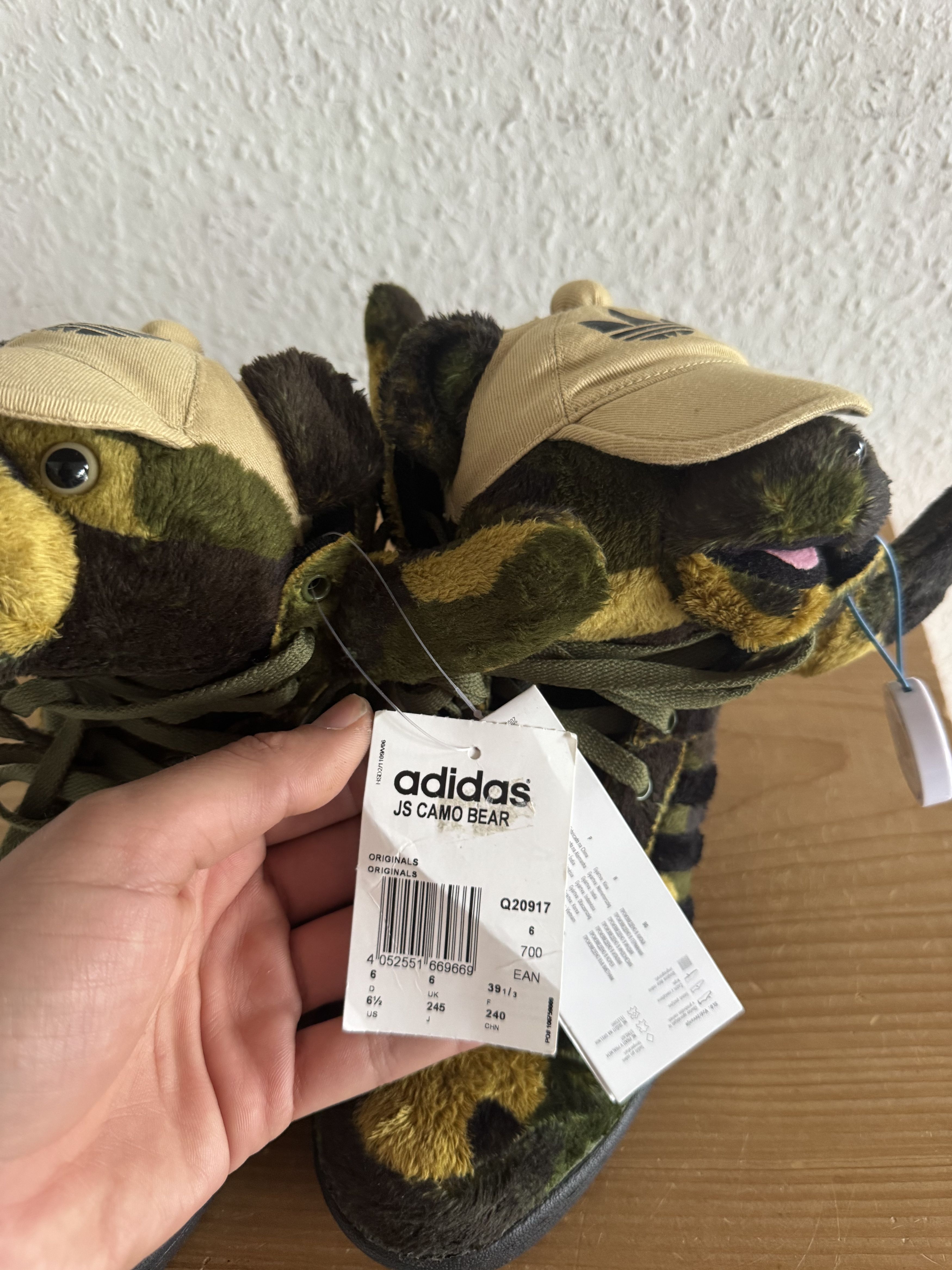 Adidas × Jeremy Scott JS Camo Teddy Bear Sneakers Size US 6.5 / EU 39-40 - 15 Thumbnail