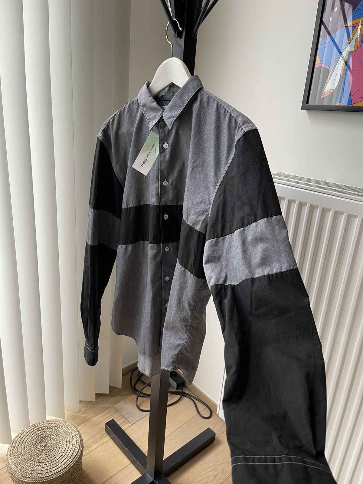 Comme des Garcons × Comme des Garcons SHIRT Comme Des Garcons Shirt AW12 Black Gray Panelled Dyed Shirt Size US L / EU 52-54 / 3 - 2 Thumbnail