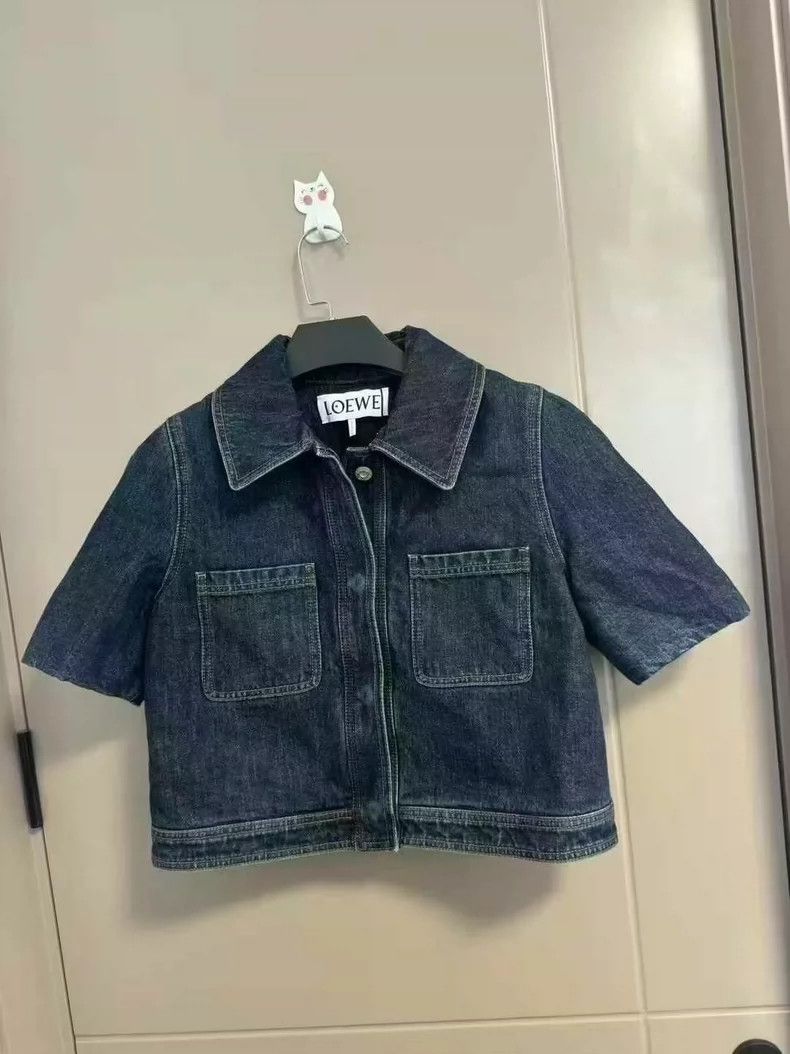Loewe LOEWE Water-washable casual short denim shirt Size XS / US 0-2 / IT 36-38 - 1 Thumbnail