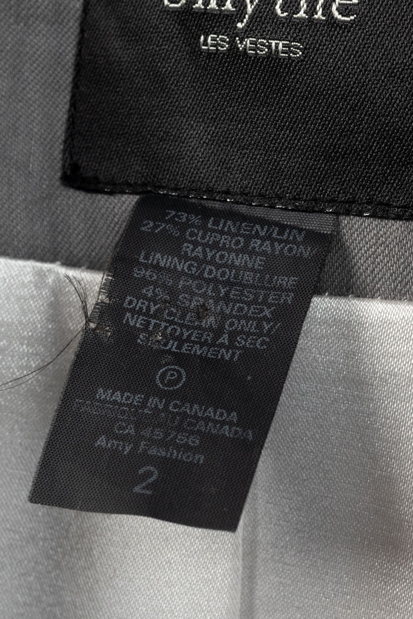 SMYTHE Smythe Sharp Shoulder Grey Linen-Blend 3/4-Sleeve Blazer Size XS / US 0-2 / IT 36-38 - 9 Thumbnail