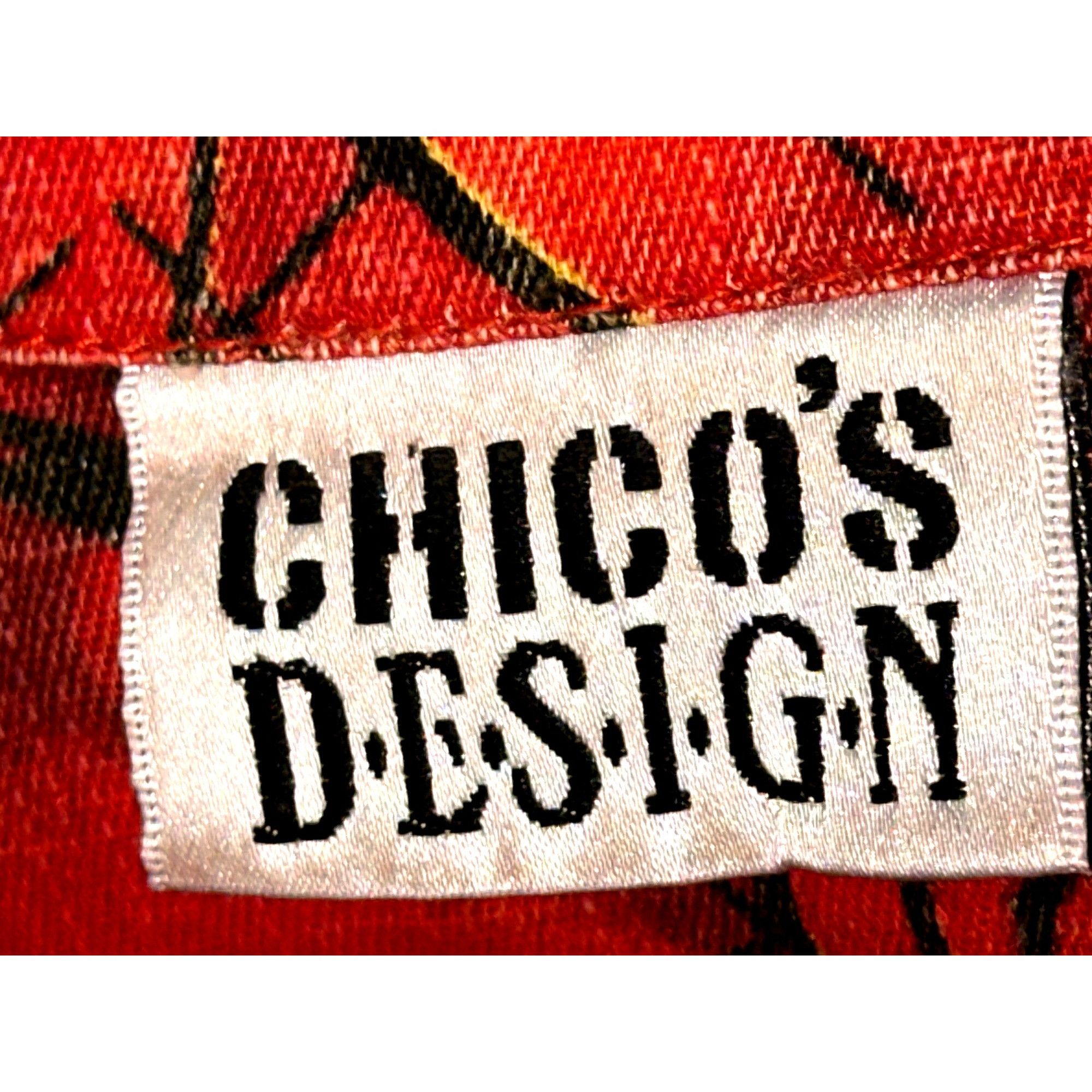Chicos Chicos Design Vintage Bold Red Fabric Abstract Black Tribal Size XL / US 12-14 / IT 48-50 - 5 Thumbnail