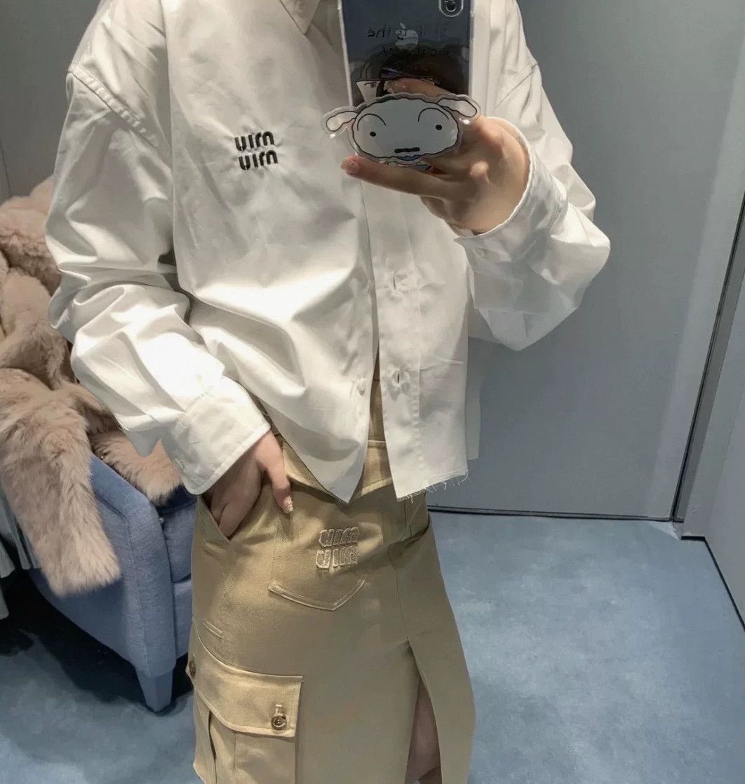 Miu Miu MIU MIU Classic Oversized White Shirt 36 Size XS / US 0-2 / IT 36-38 - 8 Thumbnail