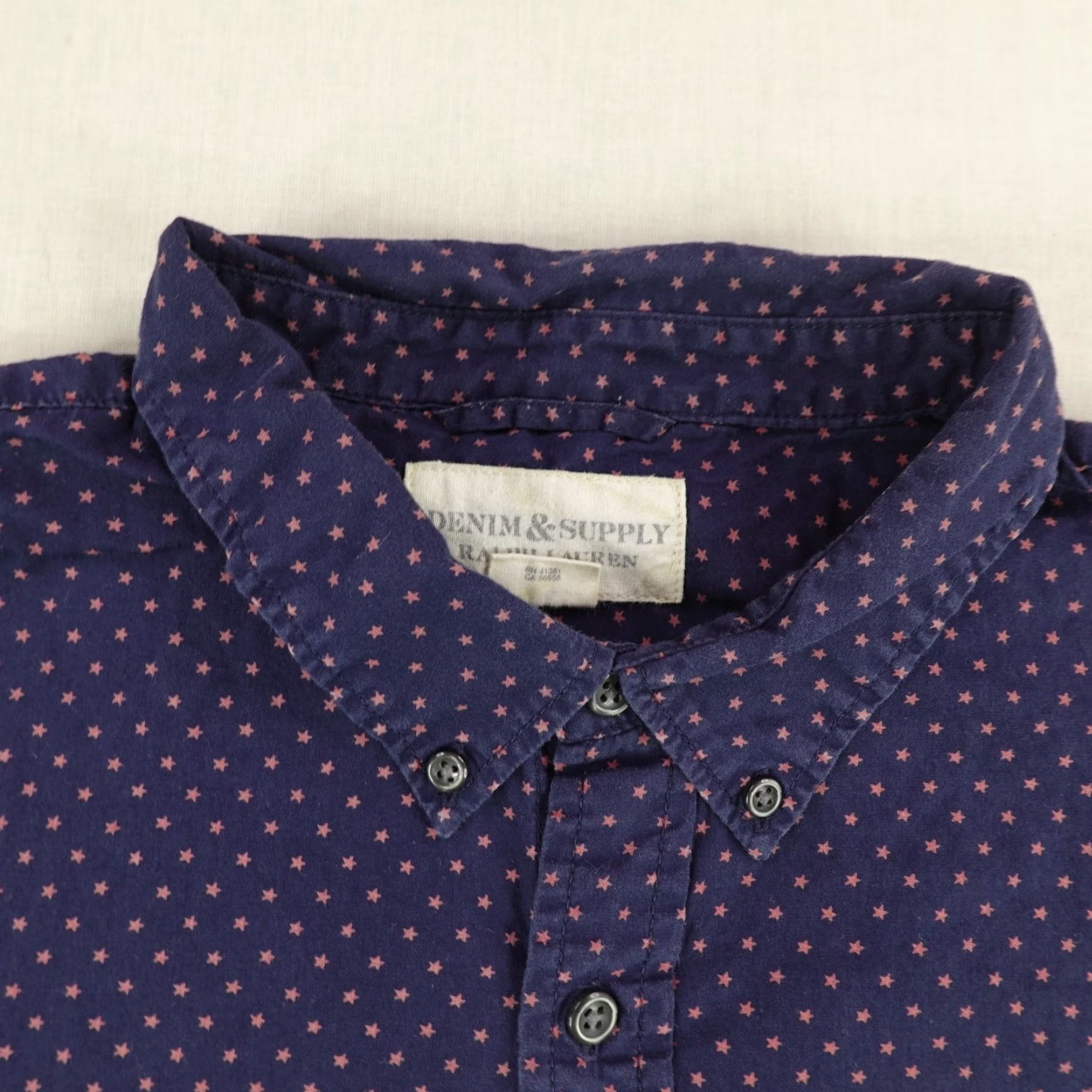 Ralph Lauren VINTAGE Ralph Lauren Denim & Supply Shirt Mens XL Blue Red Star Print Button Up Stars Size US XL / EU 56 / 4 - 2 Thumbnail