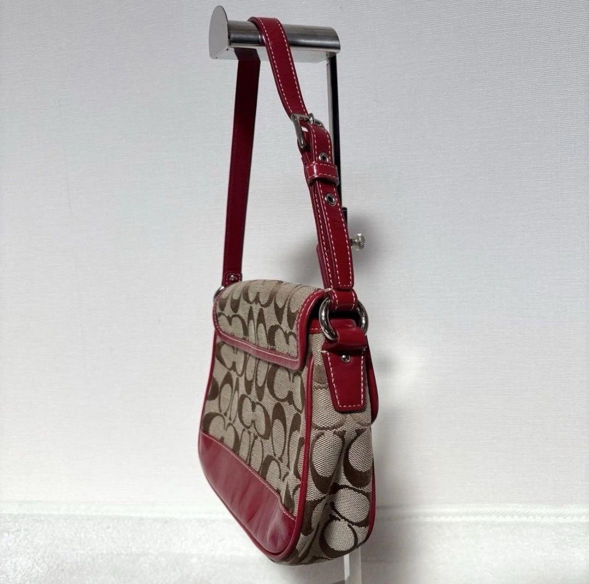 Coach COACH Signature Legacy One Shoulder Bag Brown Red Size ONE SIZE - 3 Thumbnail