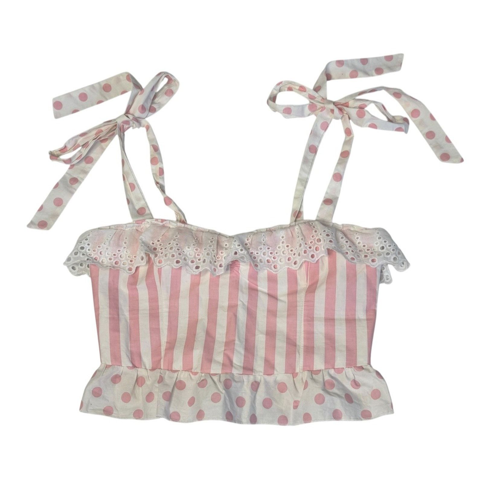 Dolls Kill DOLLSKILL Sugar Thrillz Hold Your Applause Ruffled Crop Top Size S / US 4 / IT 40 - 2 Thumbnail
