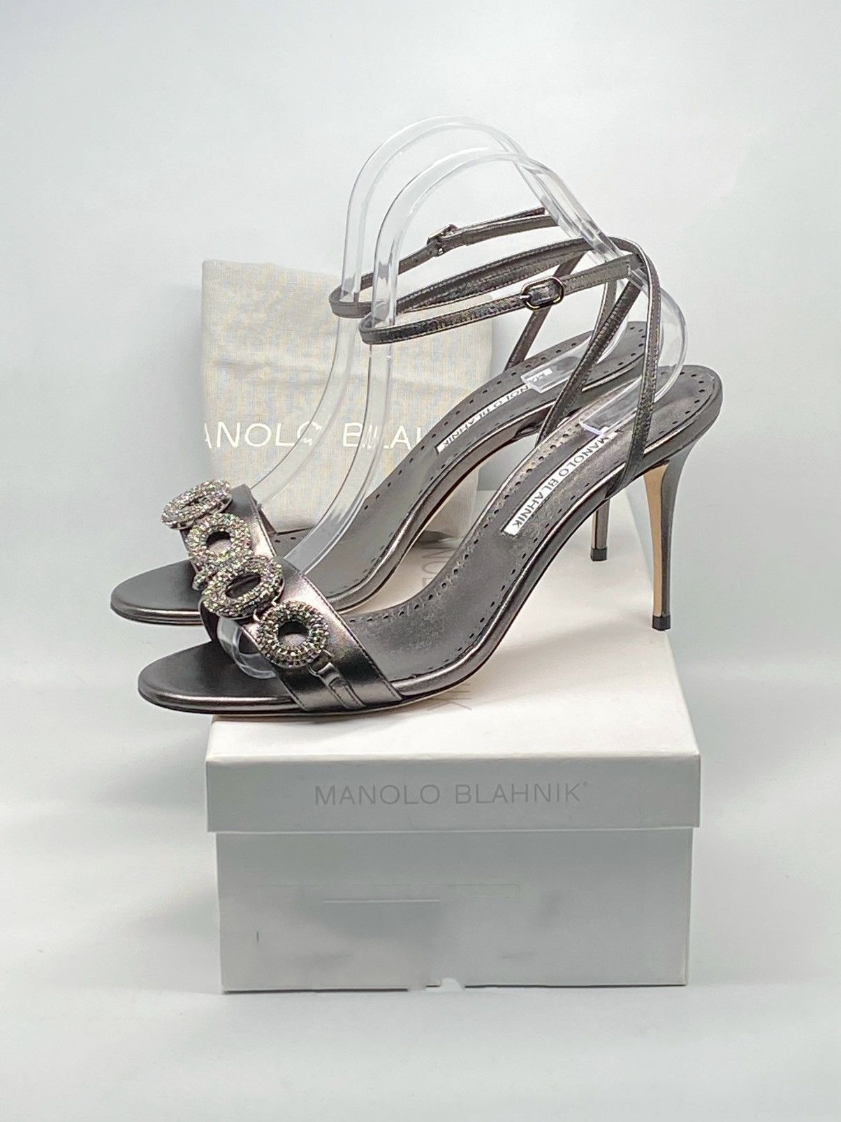 Manolo Blahnik Manolo Blahnik Crystal-Embellished Leather Sandals size 40 Size US 10 / IT 40 - 11 Thumbnail