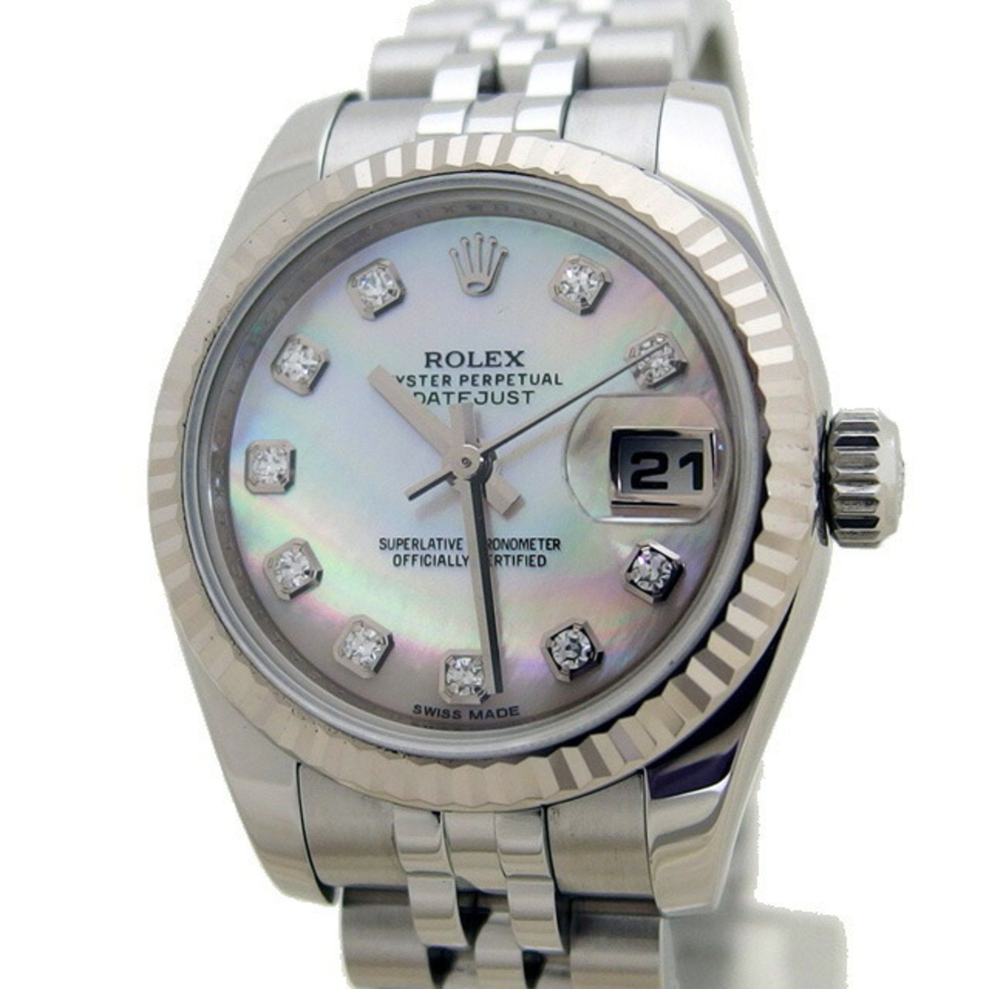 Rolex Rolex Datejust Black Shell 10P Diamond Women's Watch Size ONE SIZE - 1 Thumbnail