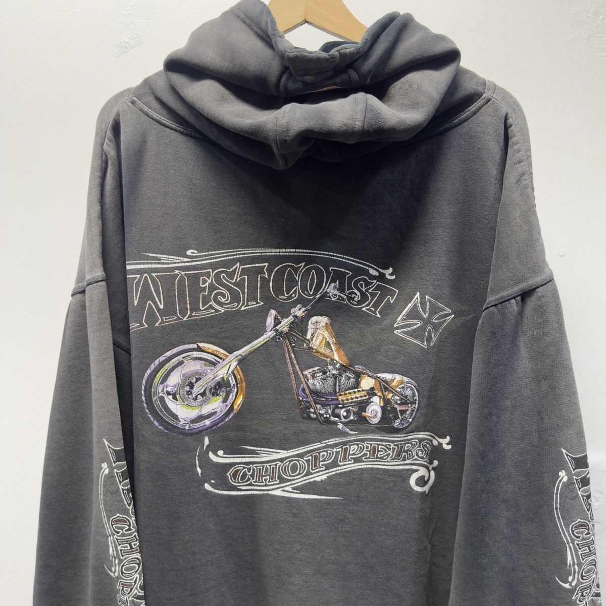 West Coast Choppers West Coast Choppers Hoodie Faded Distressed ERD Grunge Size US XXL / EU 58 / 5 - 4 Thumbnail