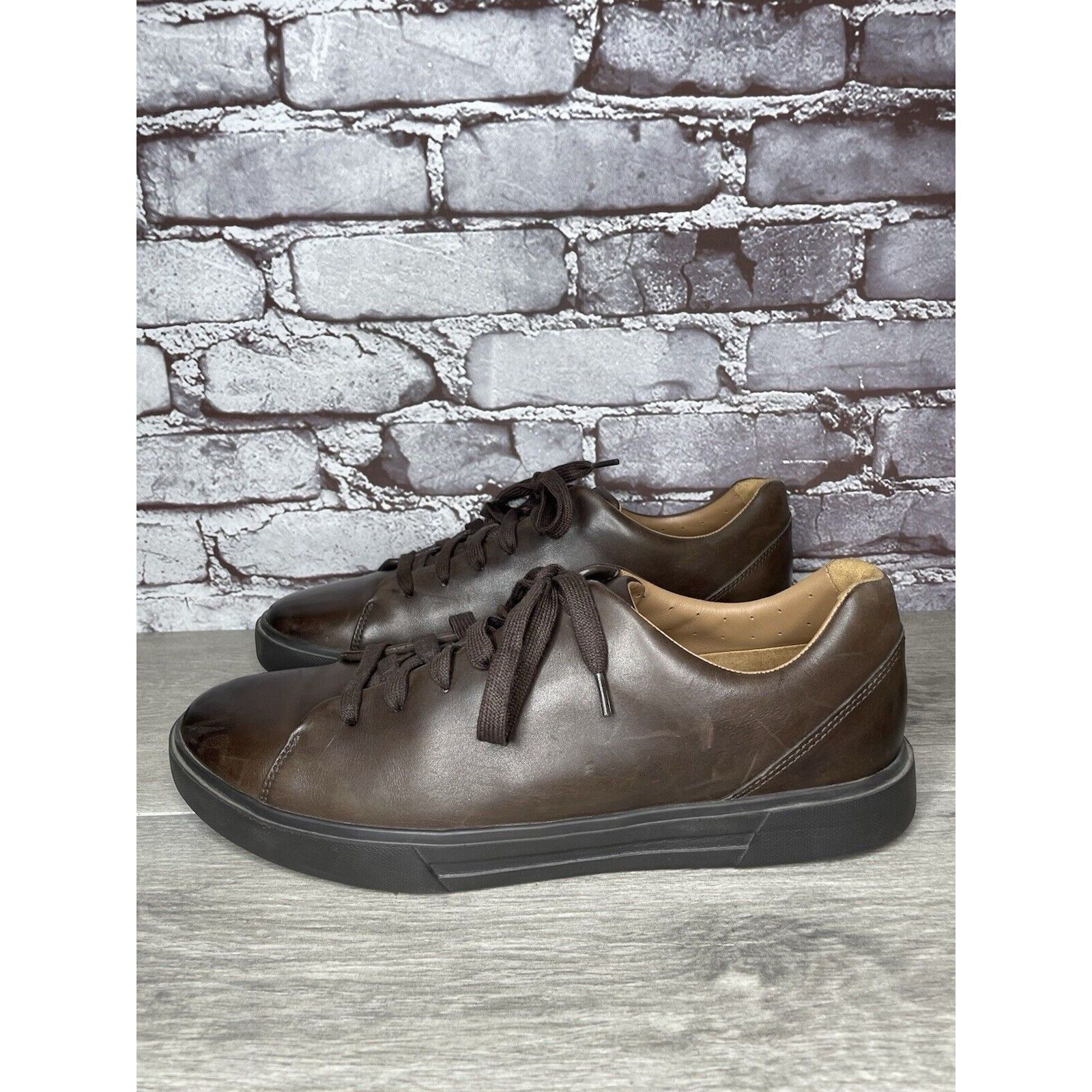 Clarks Clarks Unstructured Brown Leather Lace Up Casual Sneakers Sh Size US 11 / EU 44 - 14 Thumbnail