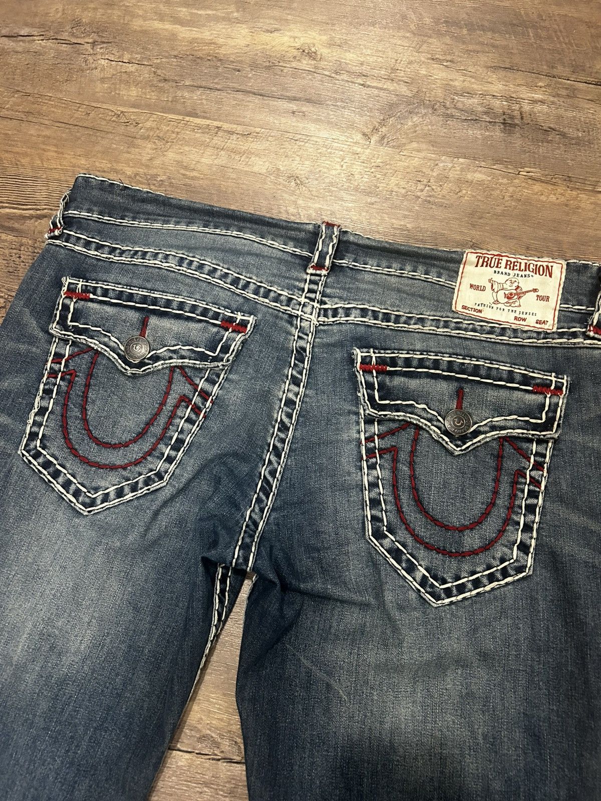 True Religion ☑️ Billy Super T Bootcut Blue Jeans ☑️ Size US 38 / EU 54 - 3 Thumbnail