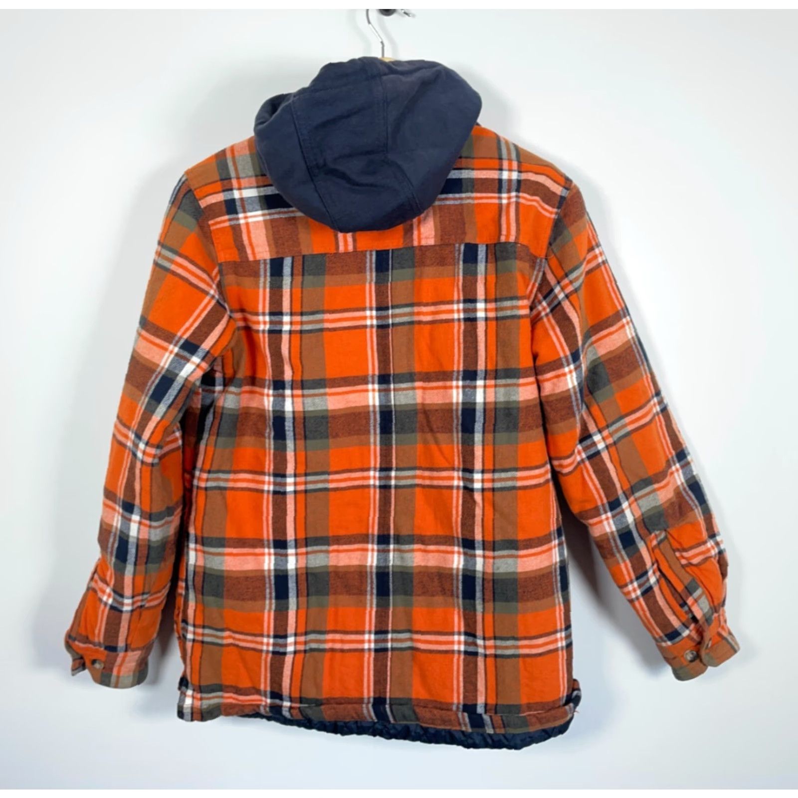 Vintage Legendary Whitetails Jacket Hooded Zip Flannel Orange Plaid Shacket Men's Medium Size US M / EU 48-50 / 2 - 2 Thumbnail